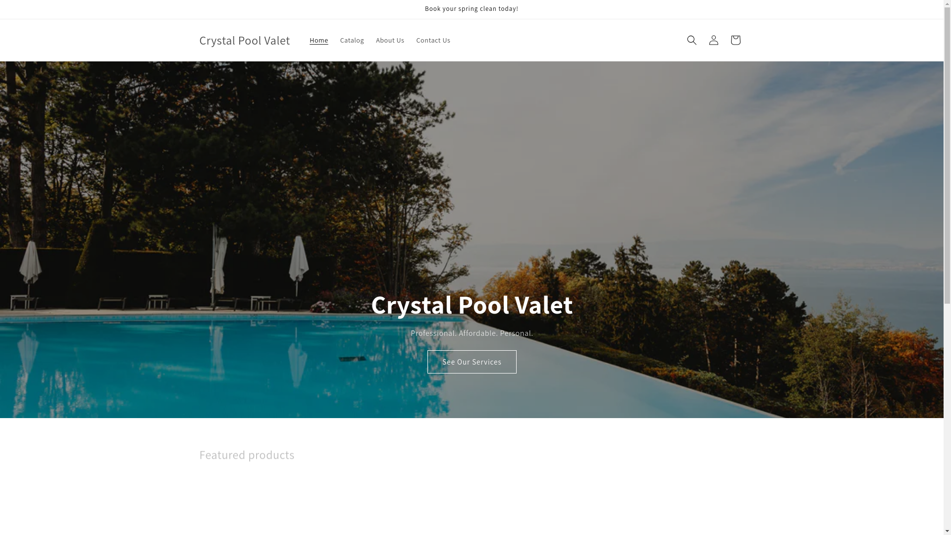 website screenshot of https://crystalpoolvalet.com/