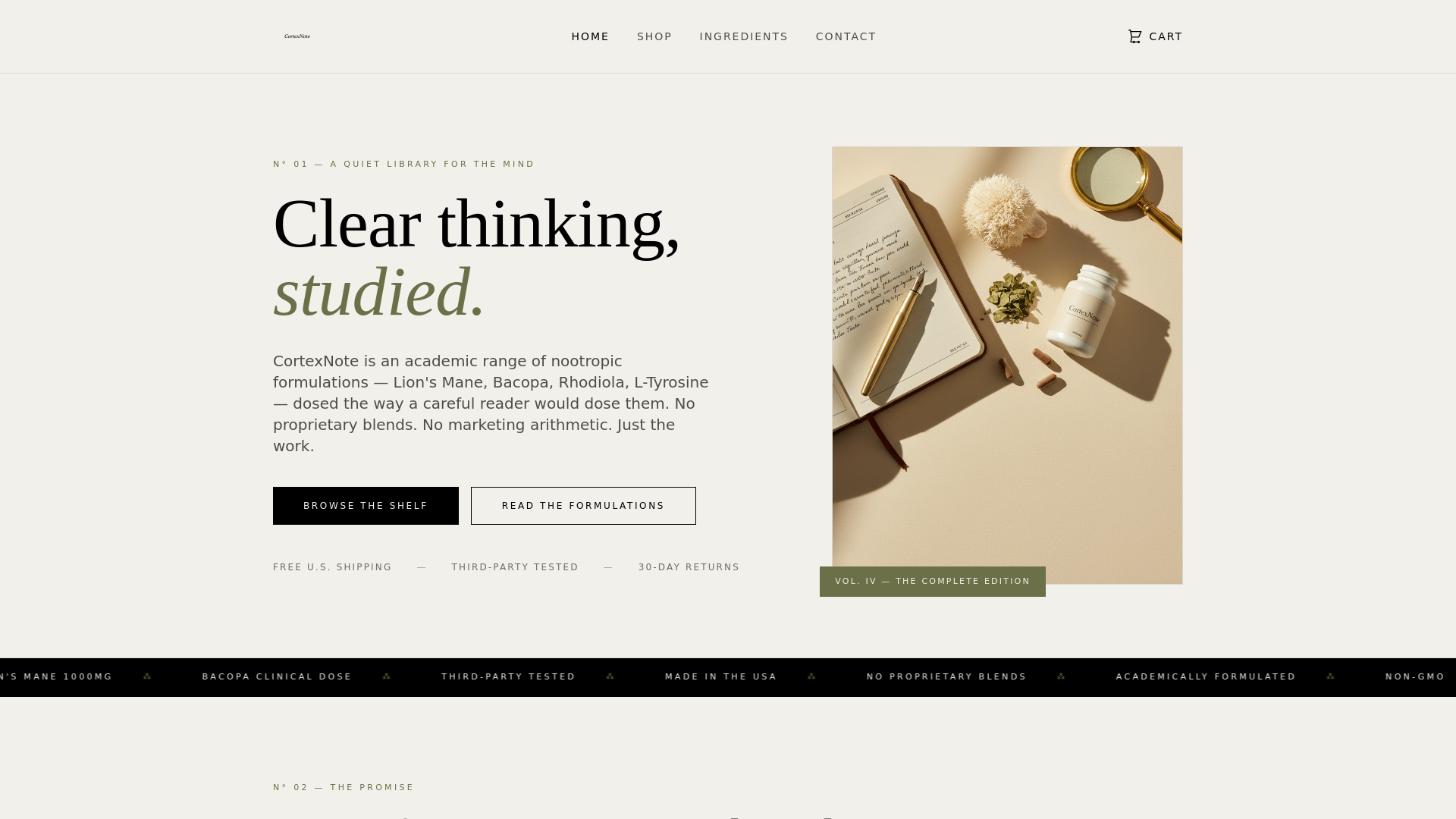 website screenshot of https://cortexnote-pro.com/