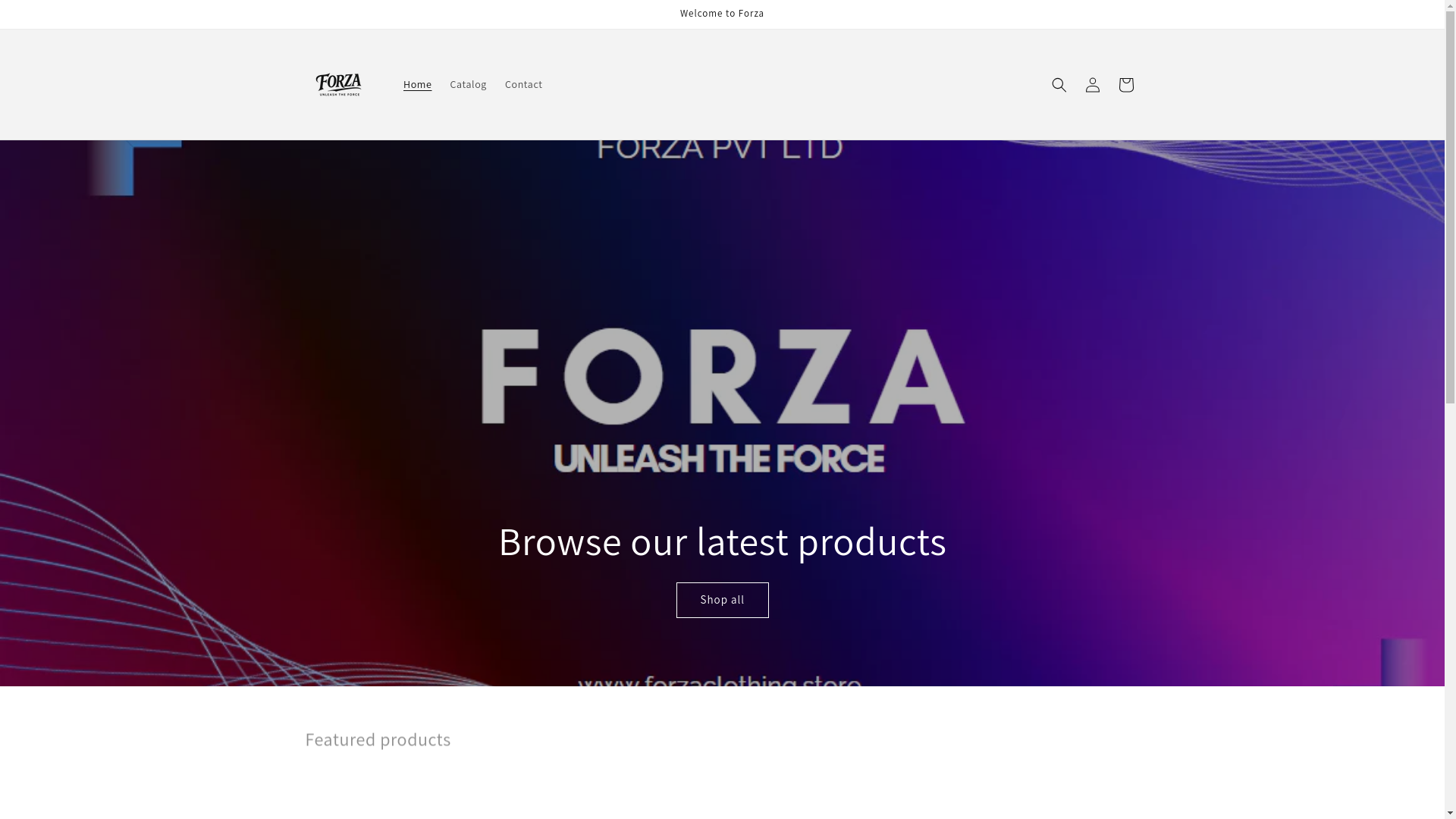 website screenshot of https://forzaclothing.store/