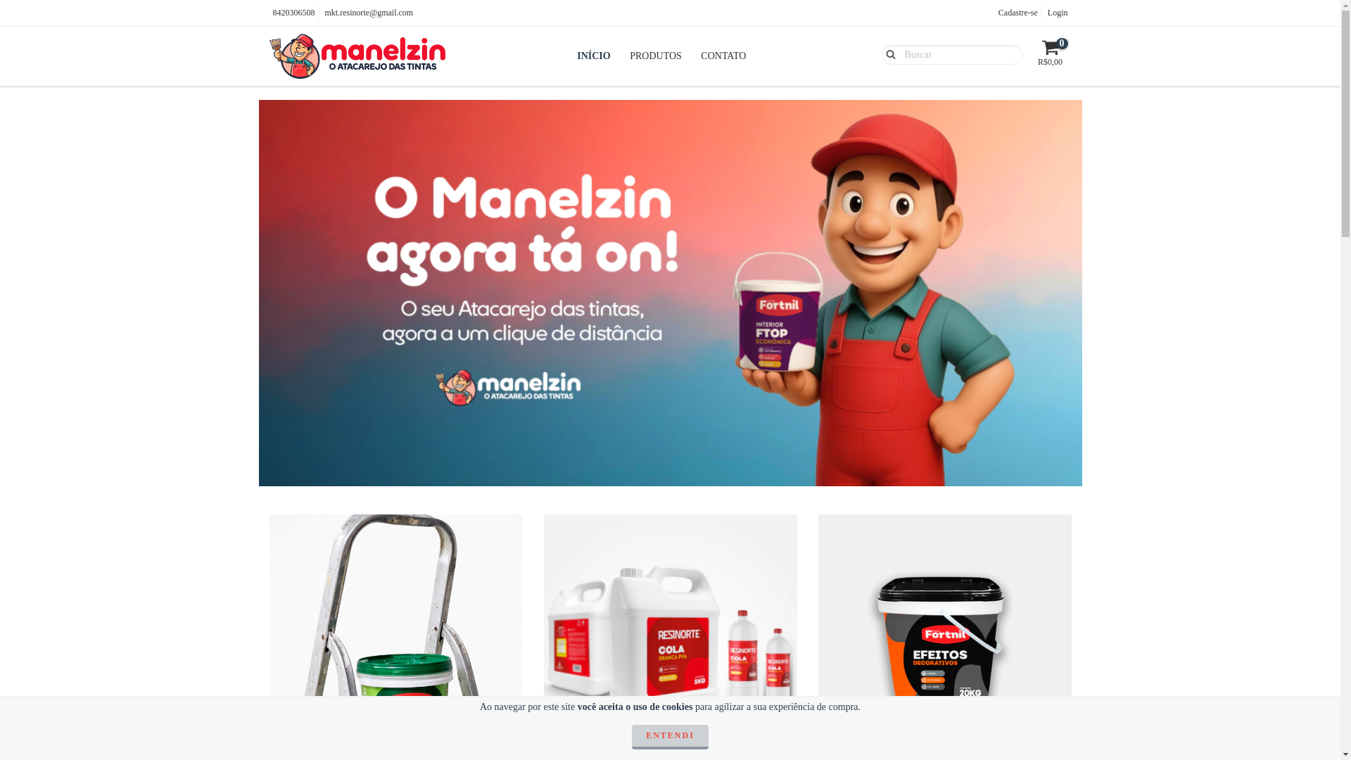 website screenshot of https://manelzintintas.com.br/