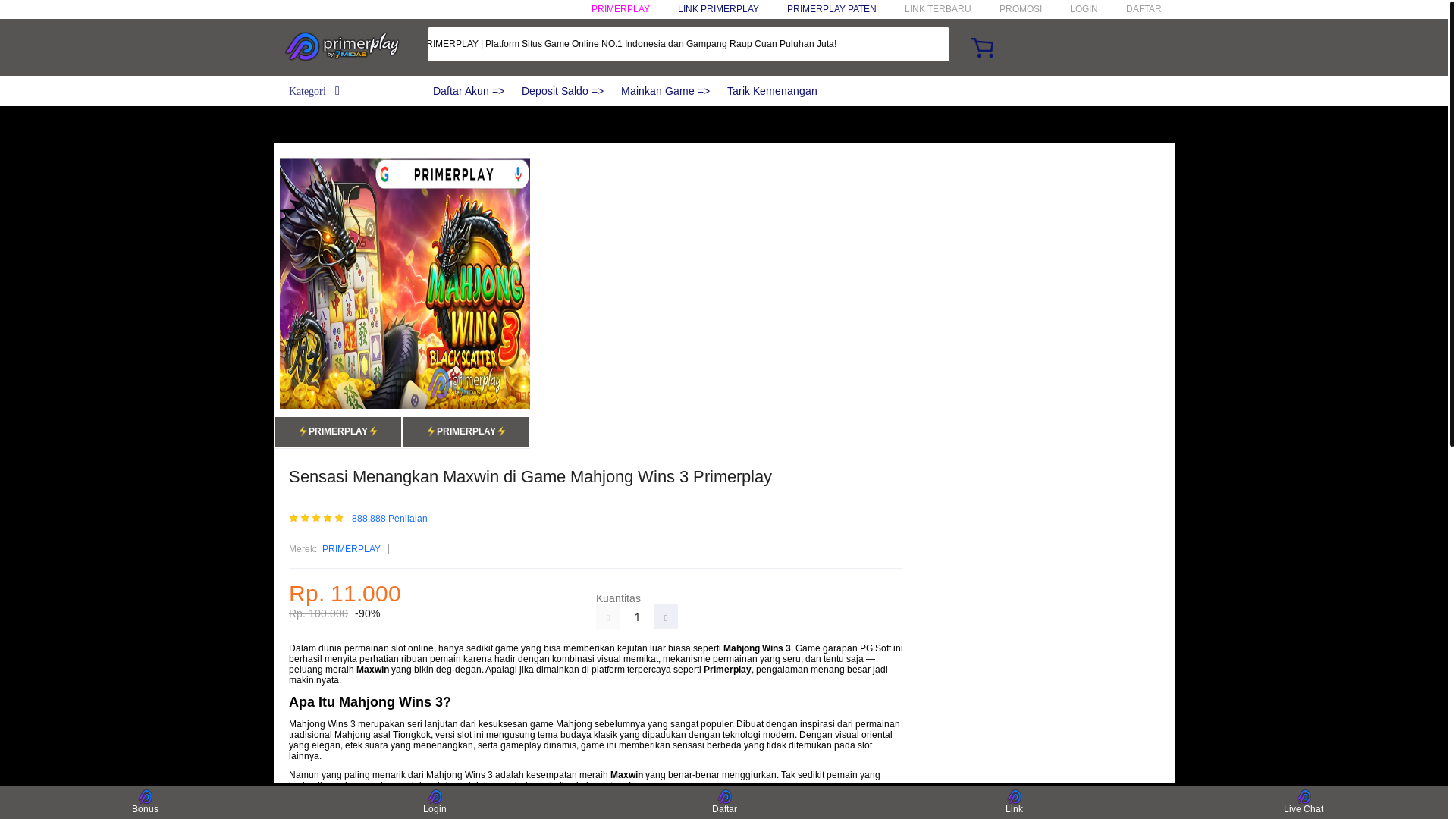 website screenshot of https://sensasi-menangkan-maxwin-di-primerplay.pages.dev/