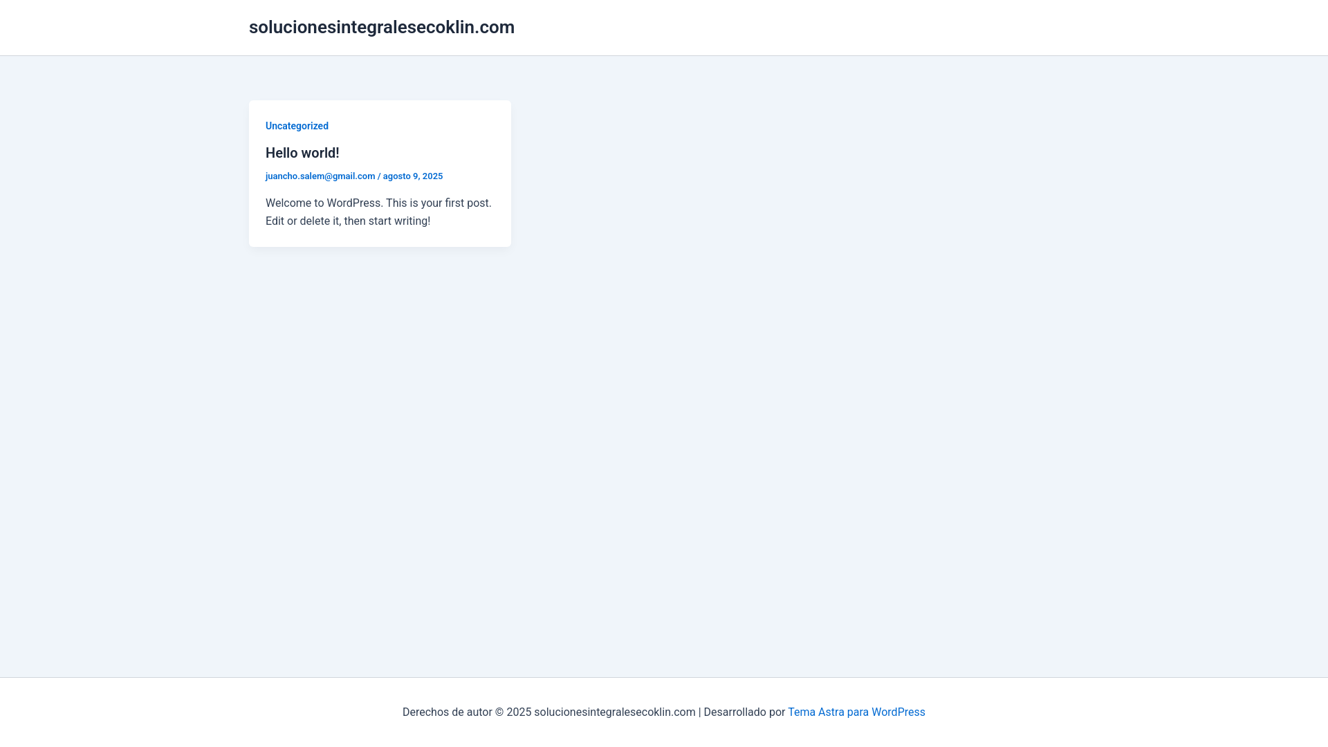 website screenshot of https://solucionesintegralesecoklin.com/