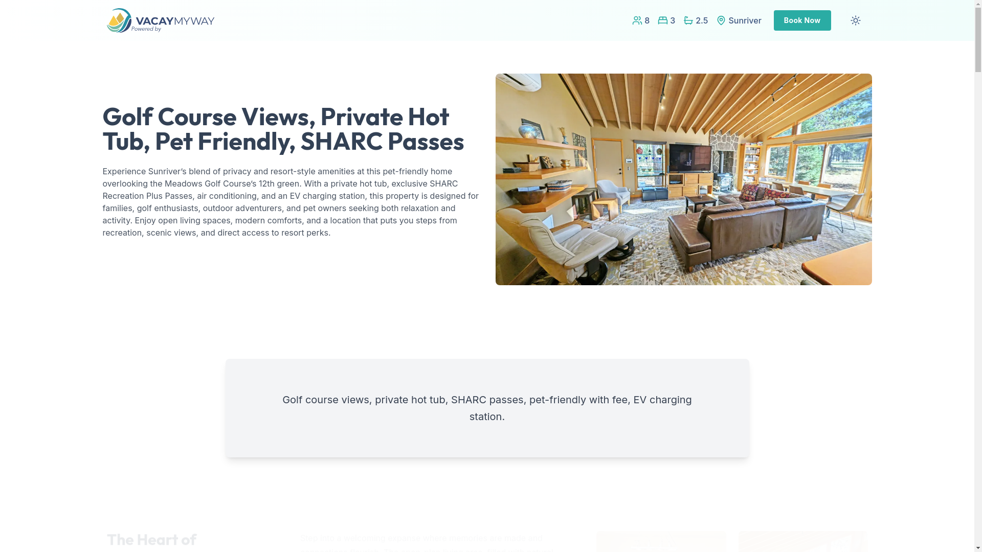 website screenshot of https://tranquilmeadows.vacations/