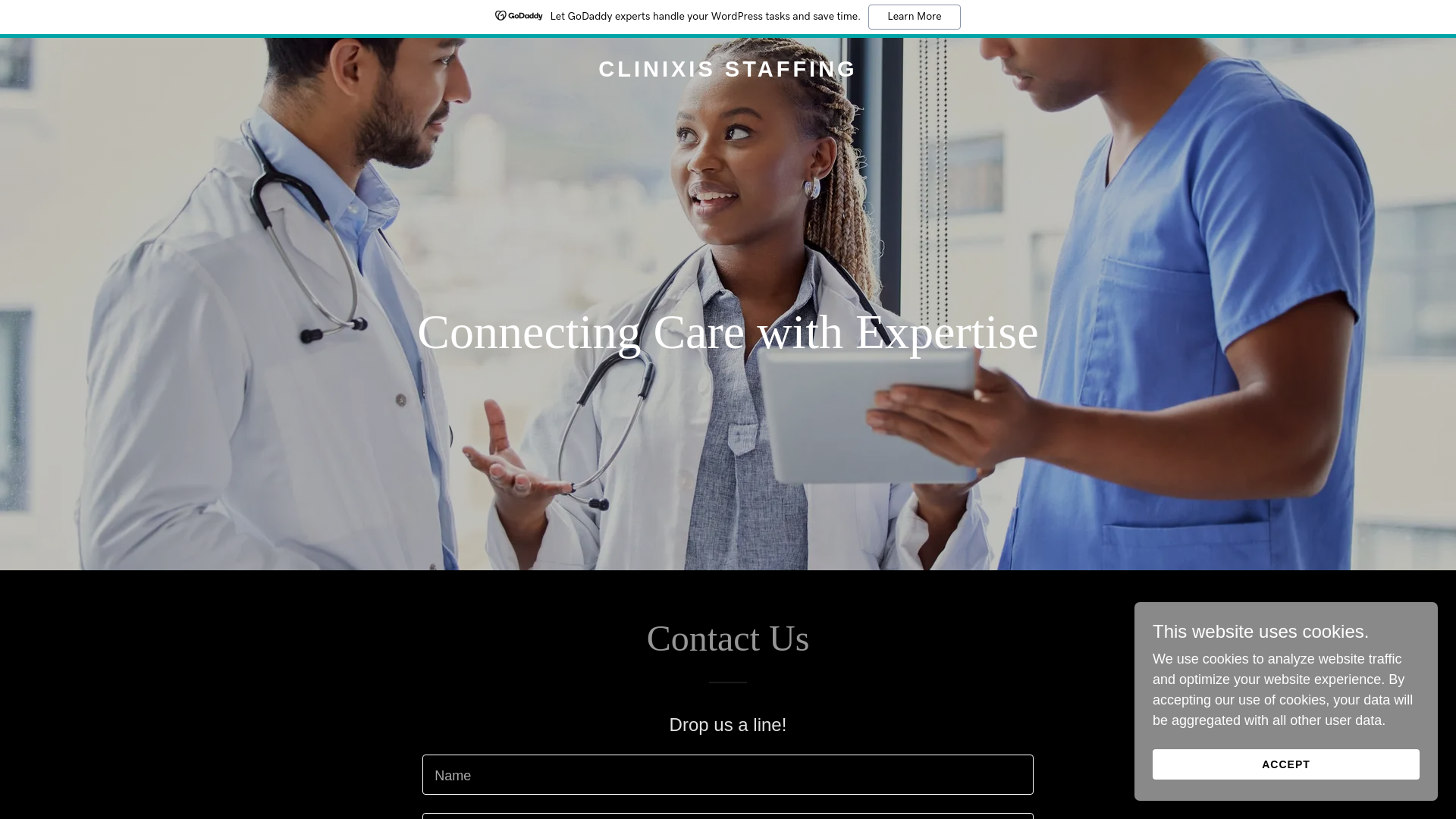 website screenshot of https://clinixissftaffing.com/