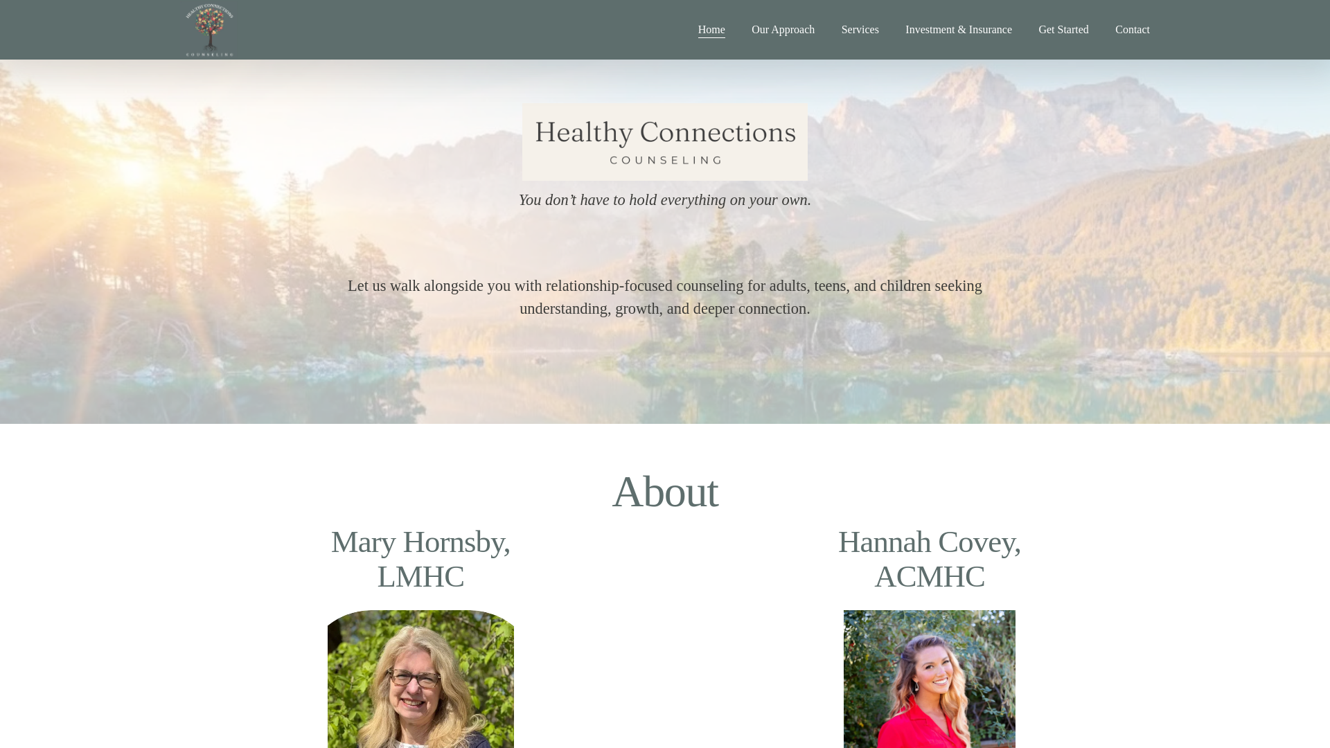 website screenshot of https://coveycounseling.org/