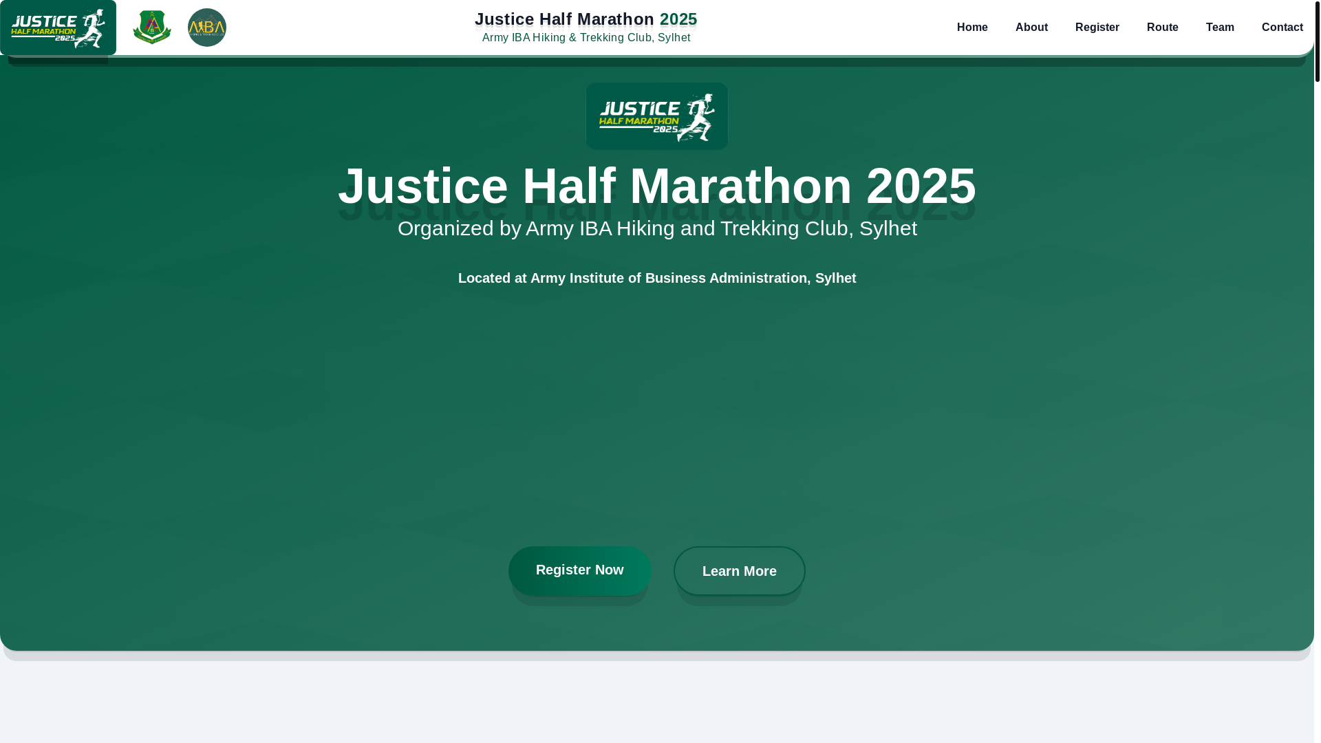website screenshot of https://justicehalfmarathon.com/