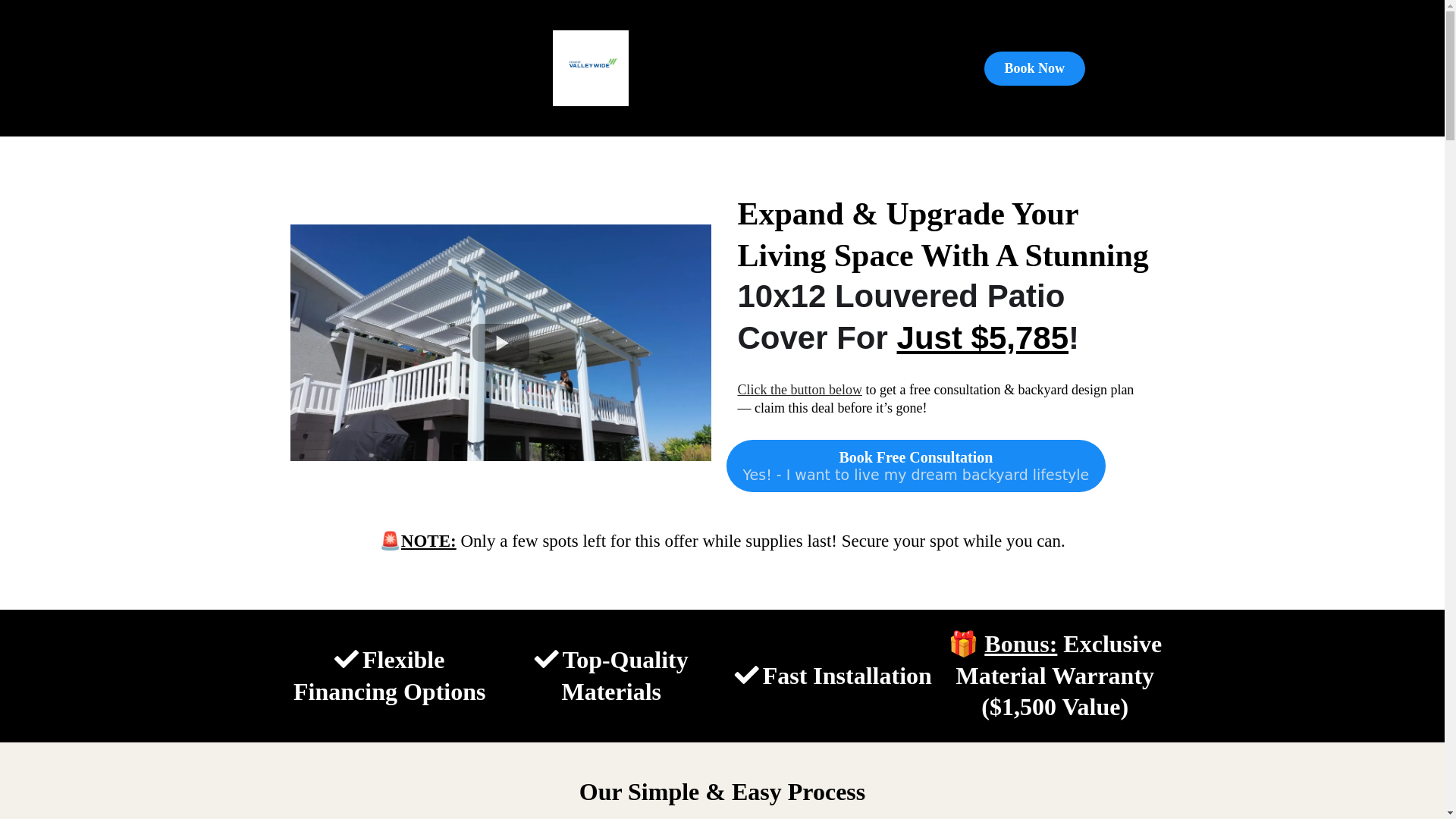 website screenshot of https://valleywidepatiocovers.com/