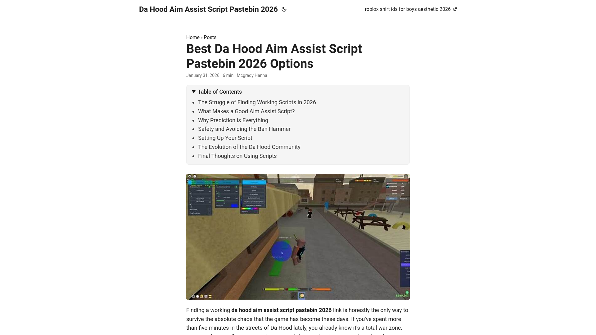 website screenshot of https://da-hood-aim-assist-script-pastebin-2026.pages.dev/