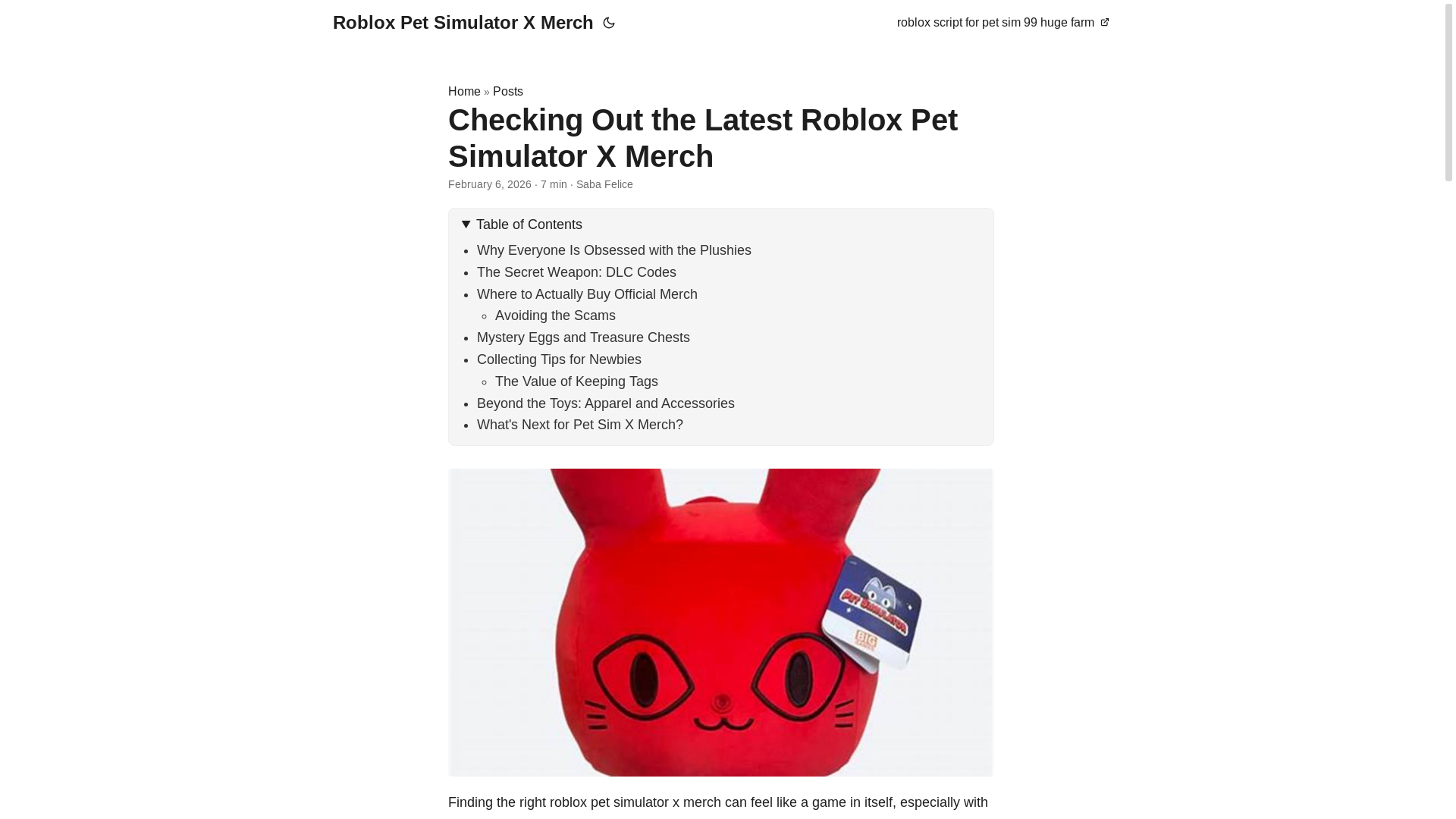 website screenshot of https://roblox-pet-simulator-x-merch.pages.dev/