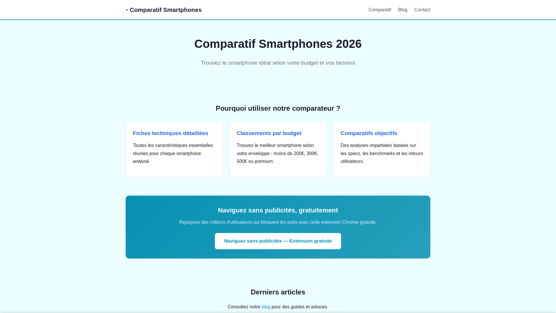 website screenshot of https://comparatif-smartphones-fr.pages.dev/