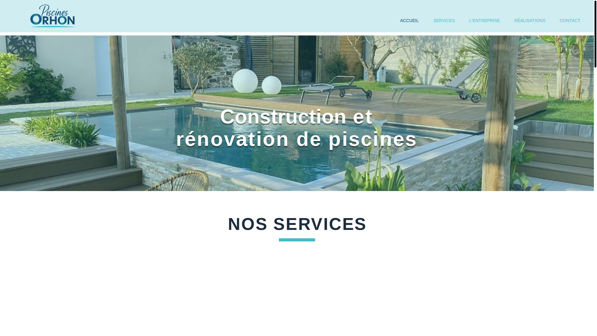 website screenshot of https://piscines-orhon.com/