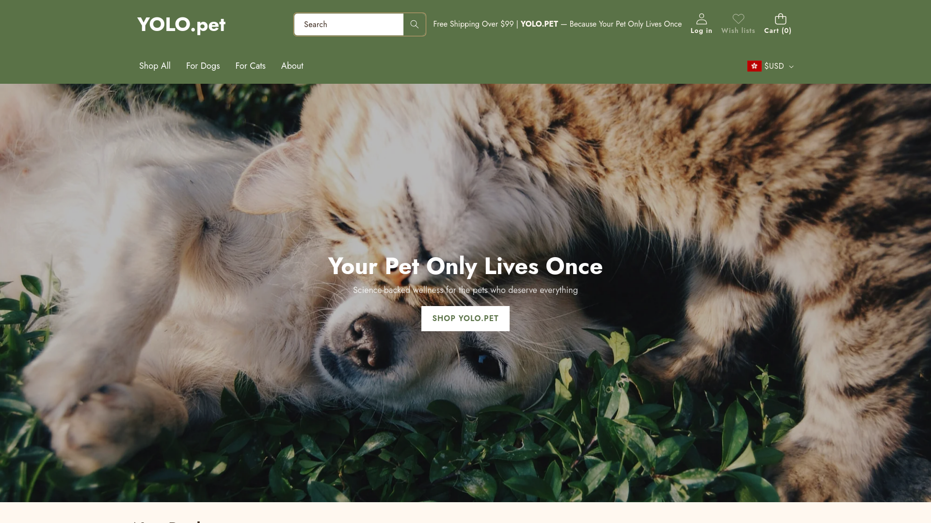 website screenshot of https://eldapets.com