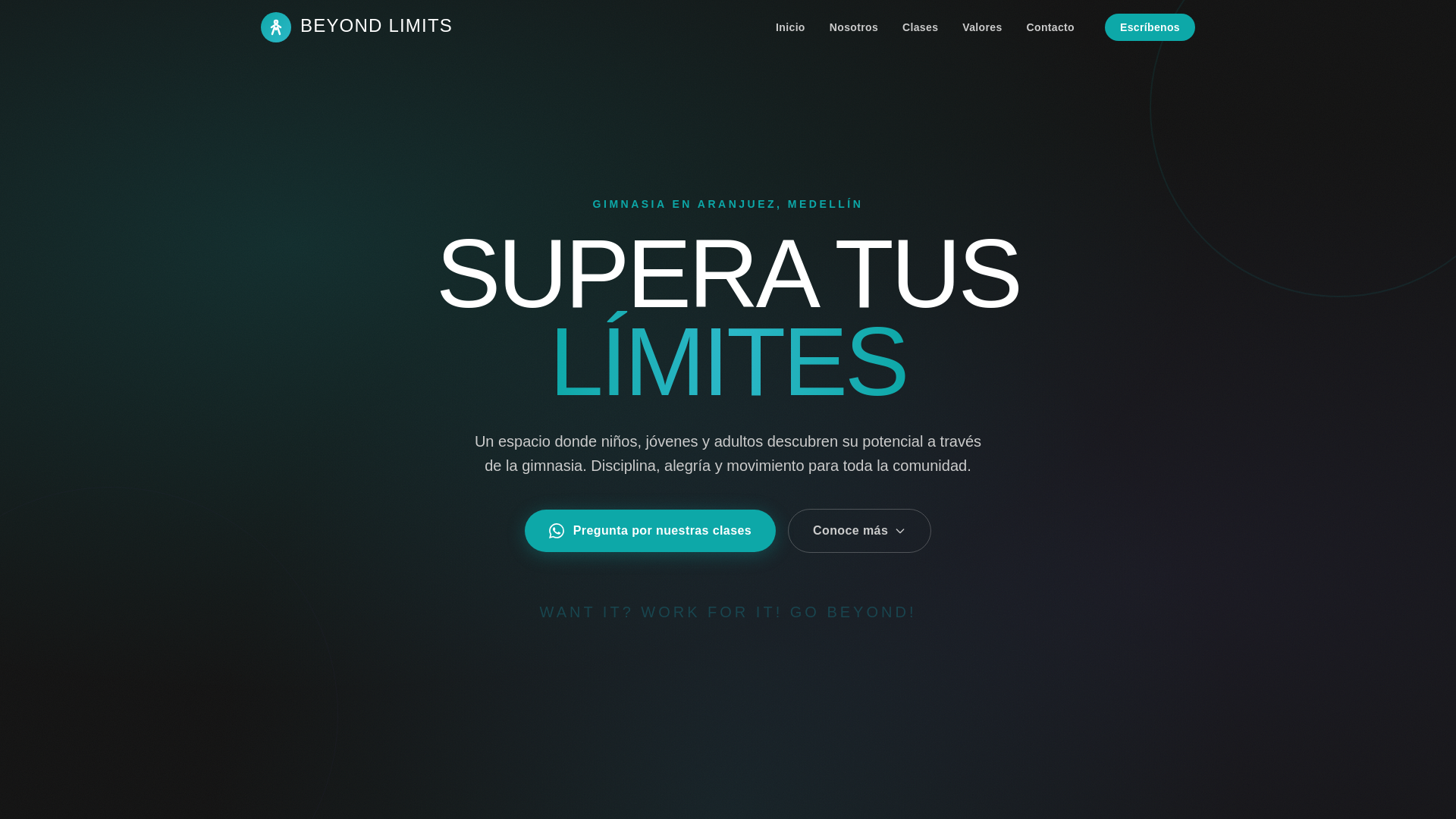 website screenshot of https://beyondlimits-gym.com/