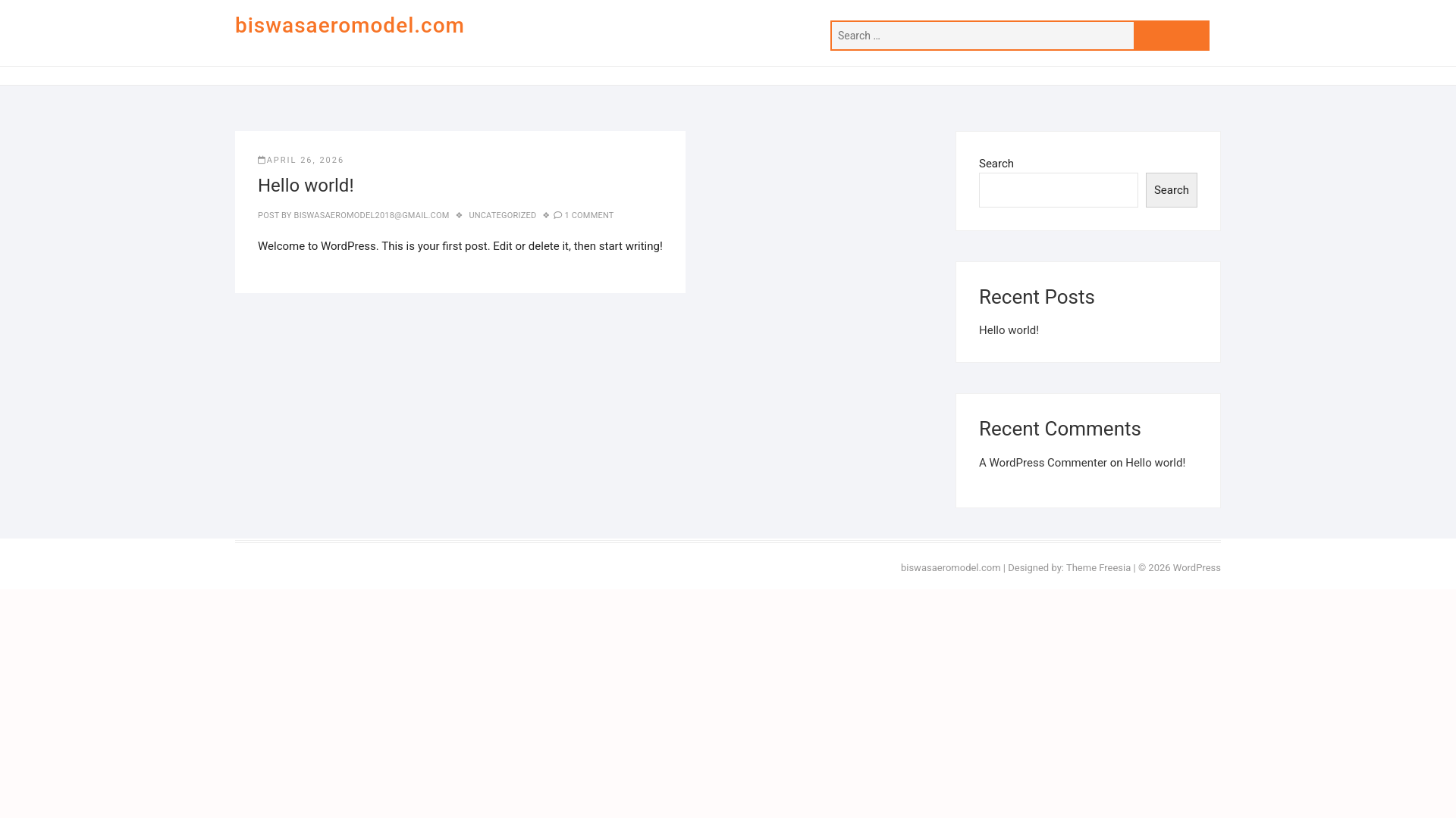 website screenshot of https://biswasaeromodel.com/