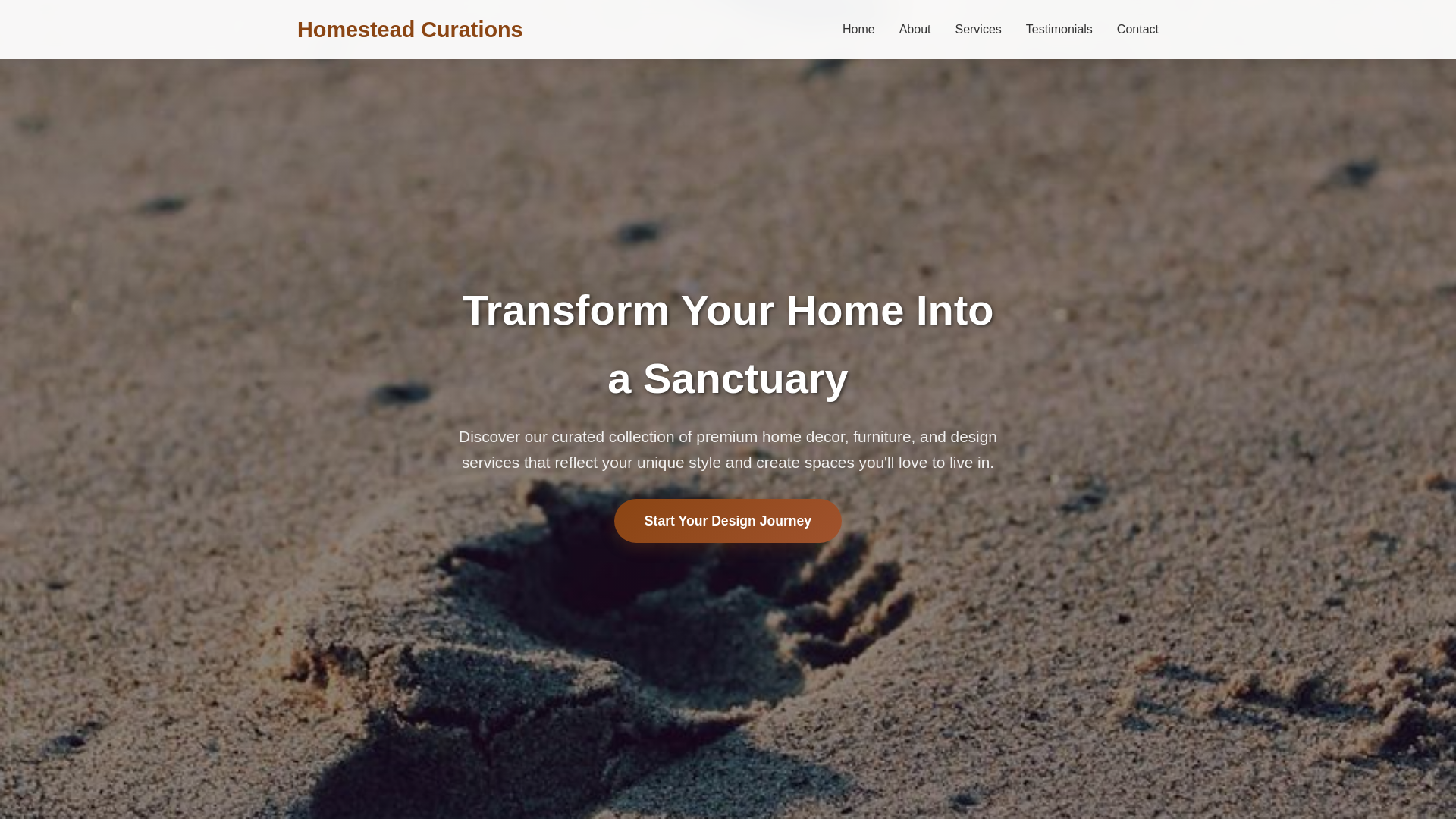 website screenshot of https://homesteadcurations.click/