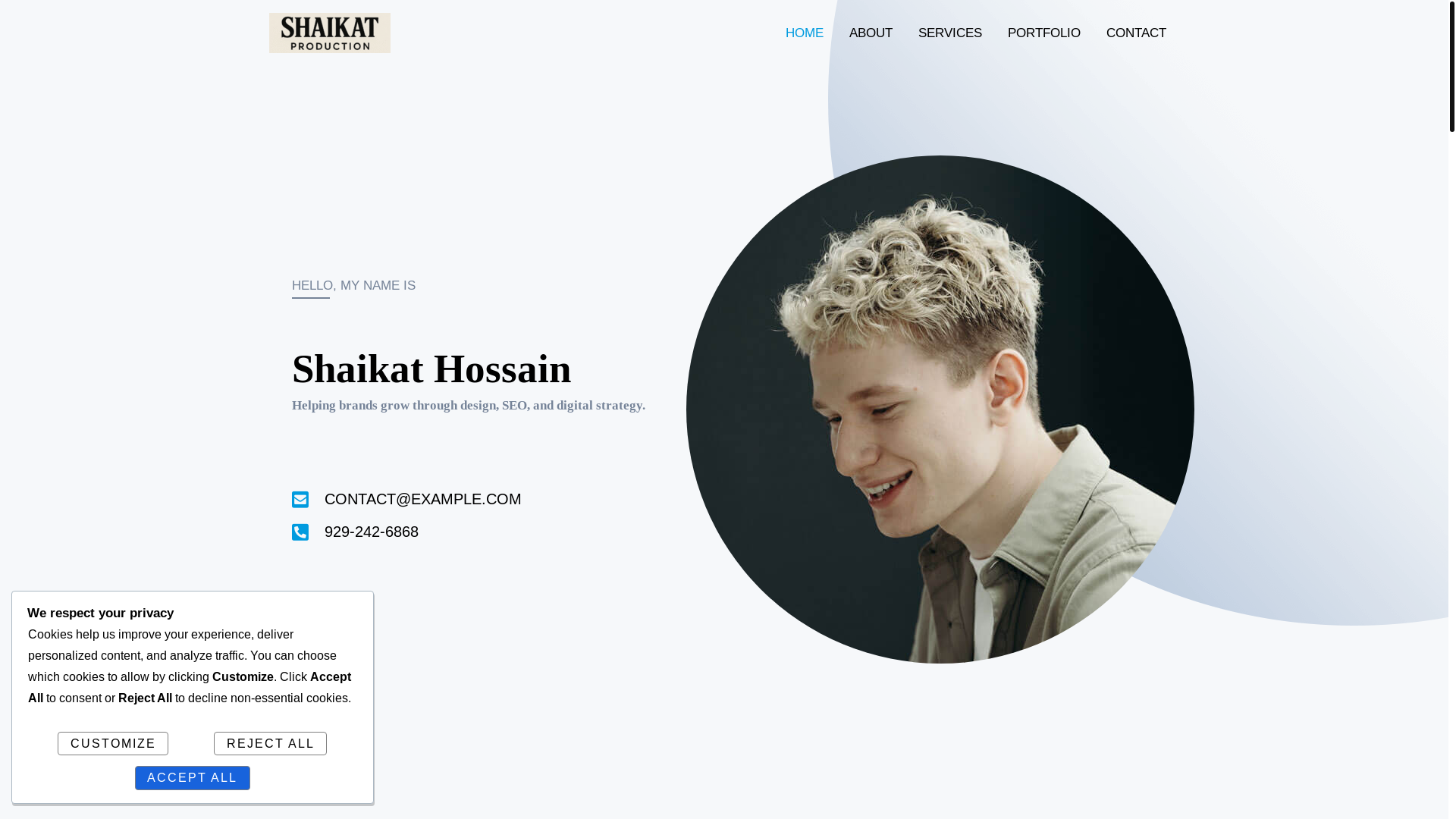 website screenshot of https://shaikatproduction.com/