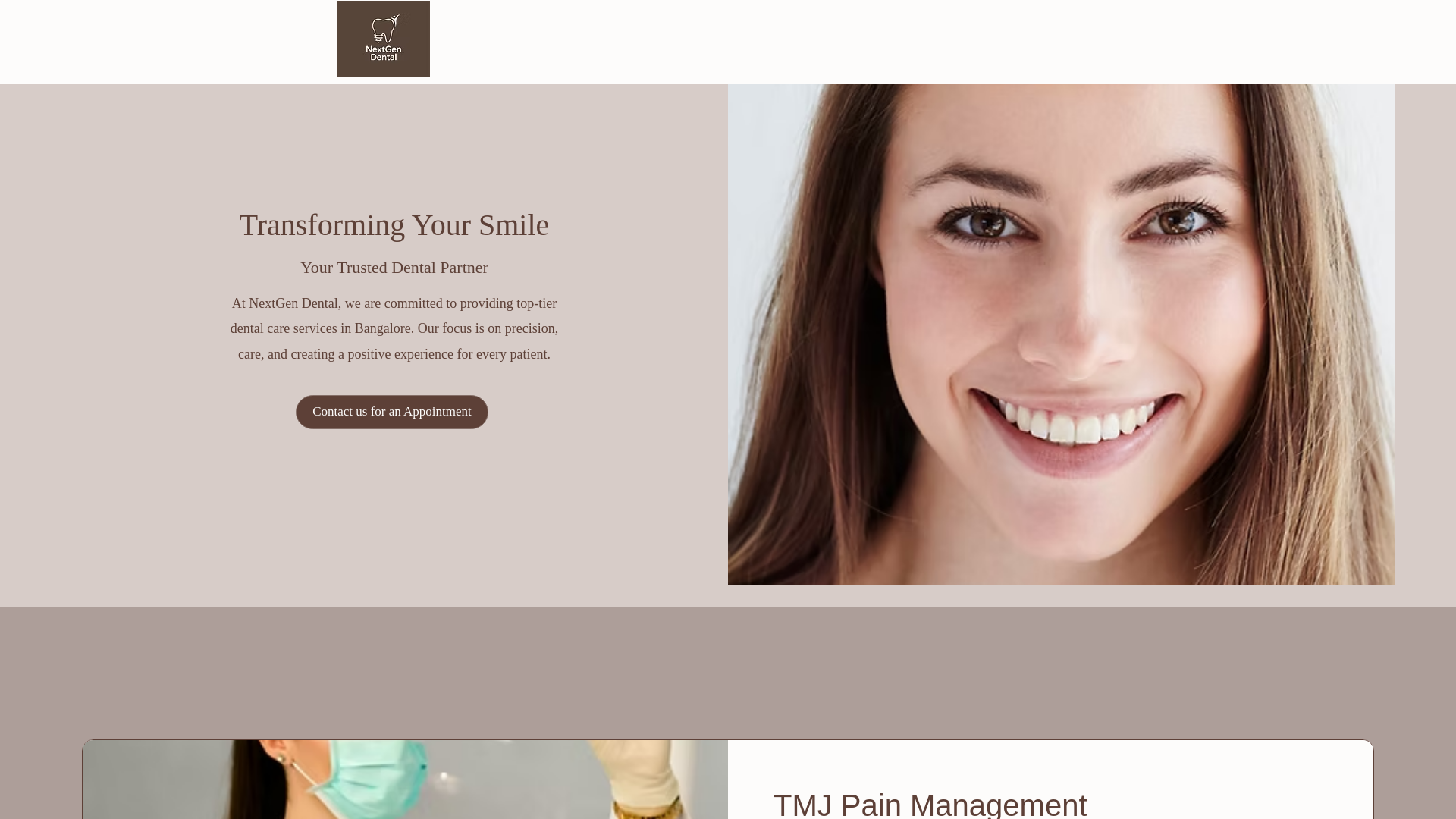 website screenshot of https://nexgendental.net