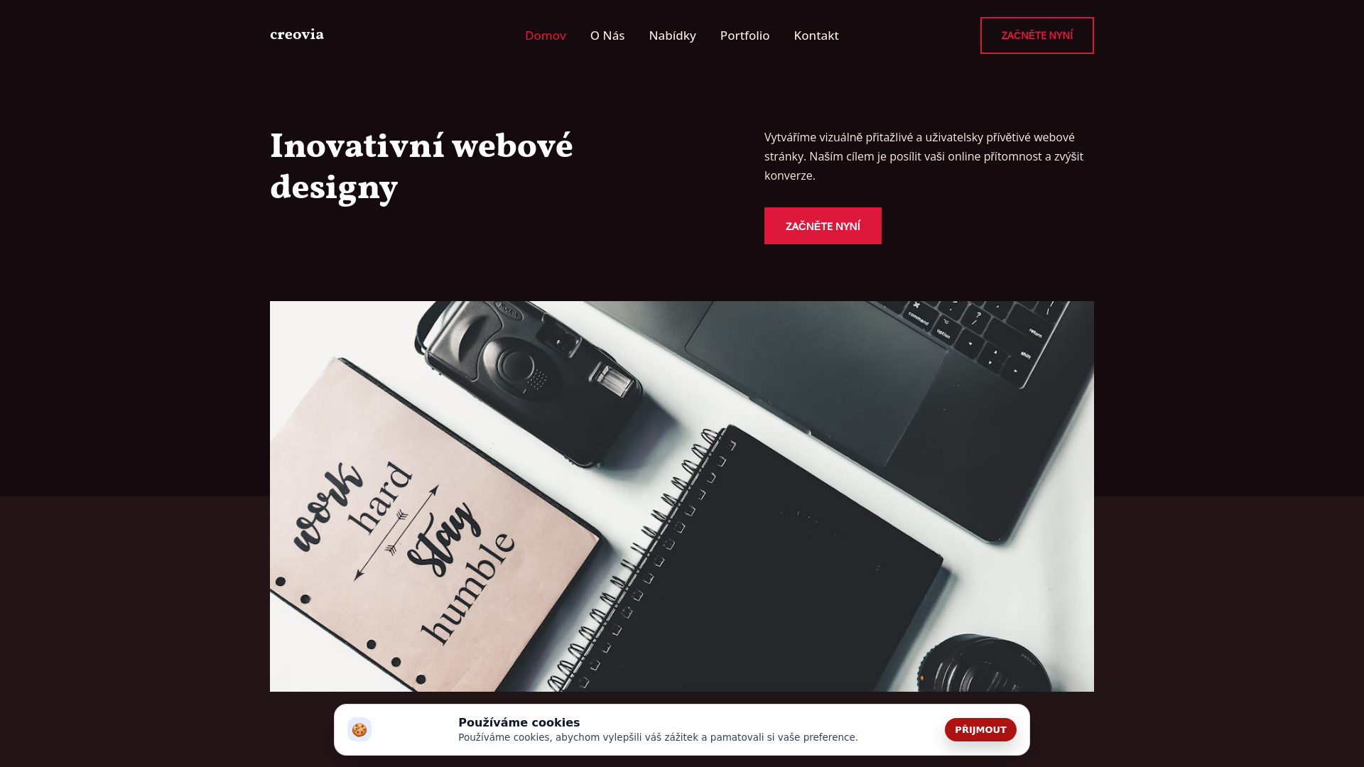 website screenshot of https://creovia.world/