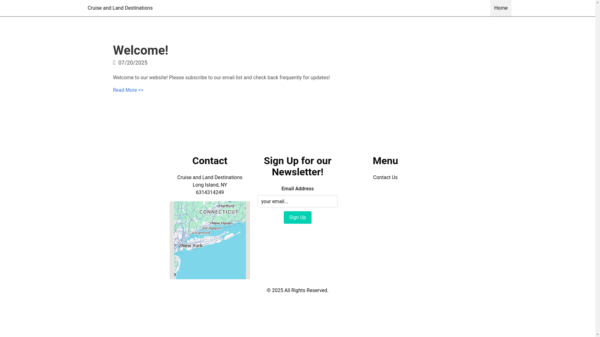 website screenshot of https://cruise-and-land-destinations.com/