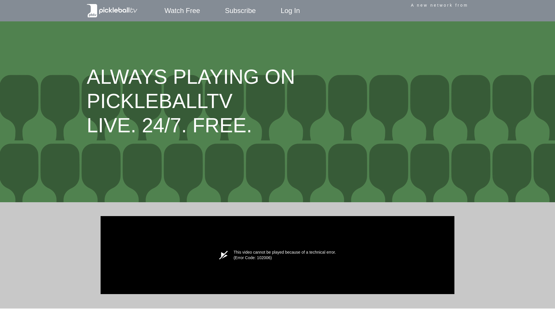 website screenshot of http://pickleballtv.com/