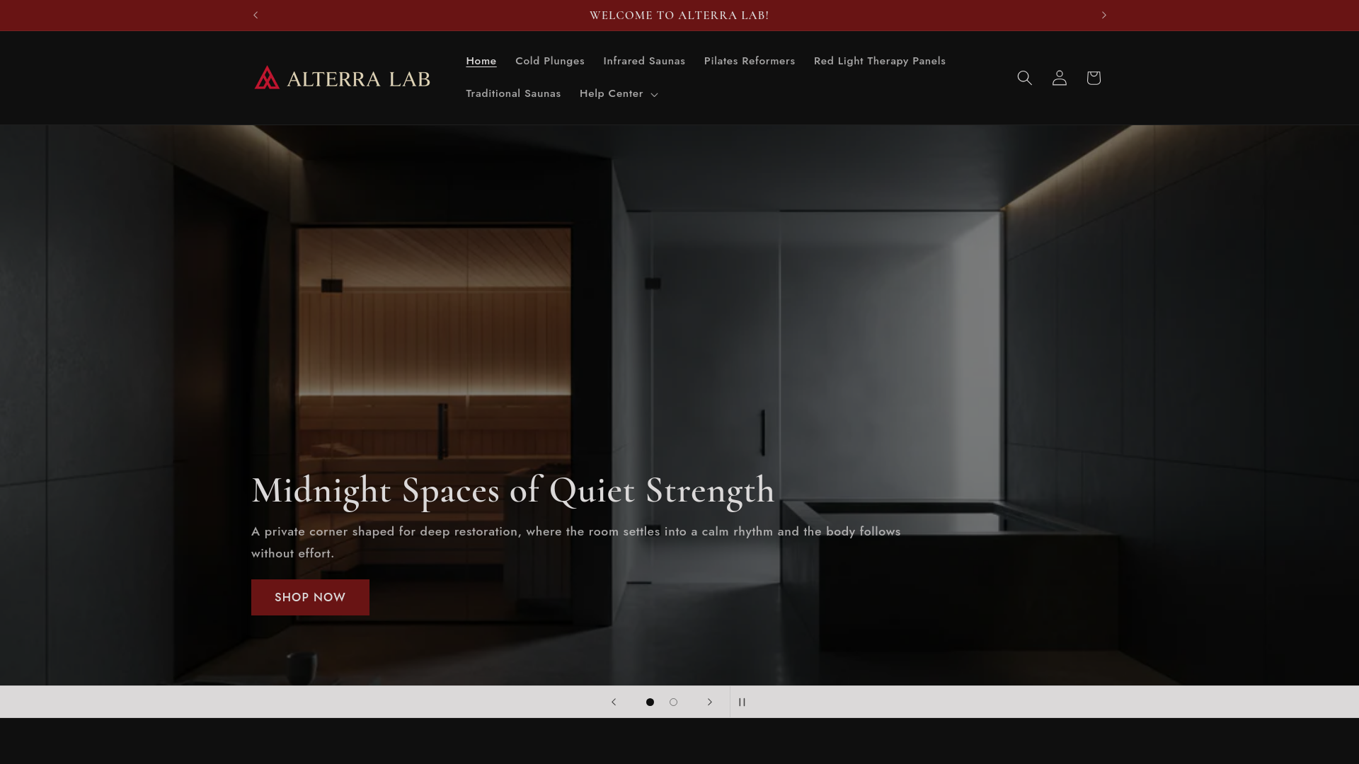 website screenshot of https://alterralab.com