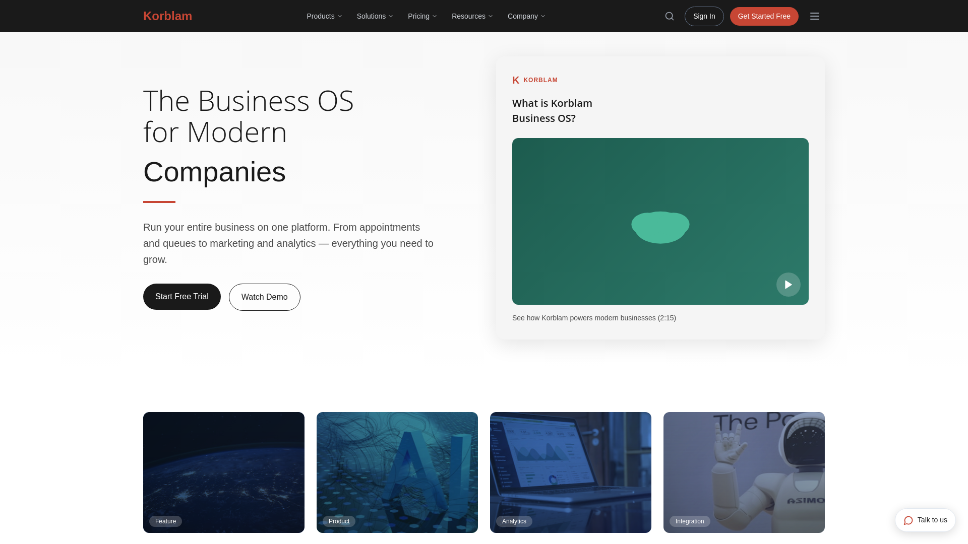 website screenshot of https://korblam-business-os.pages.dev/