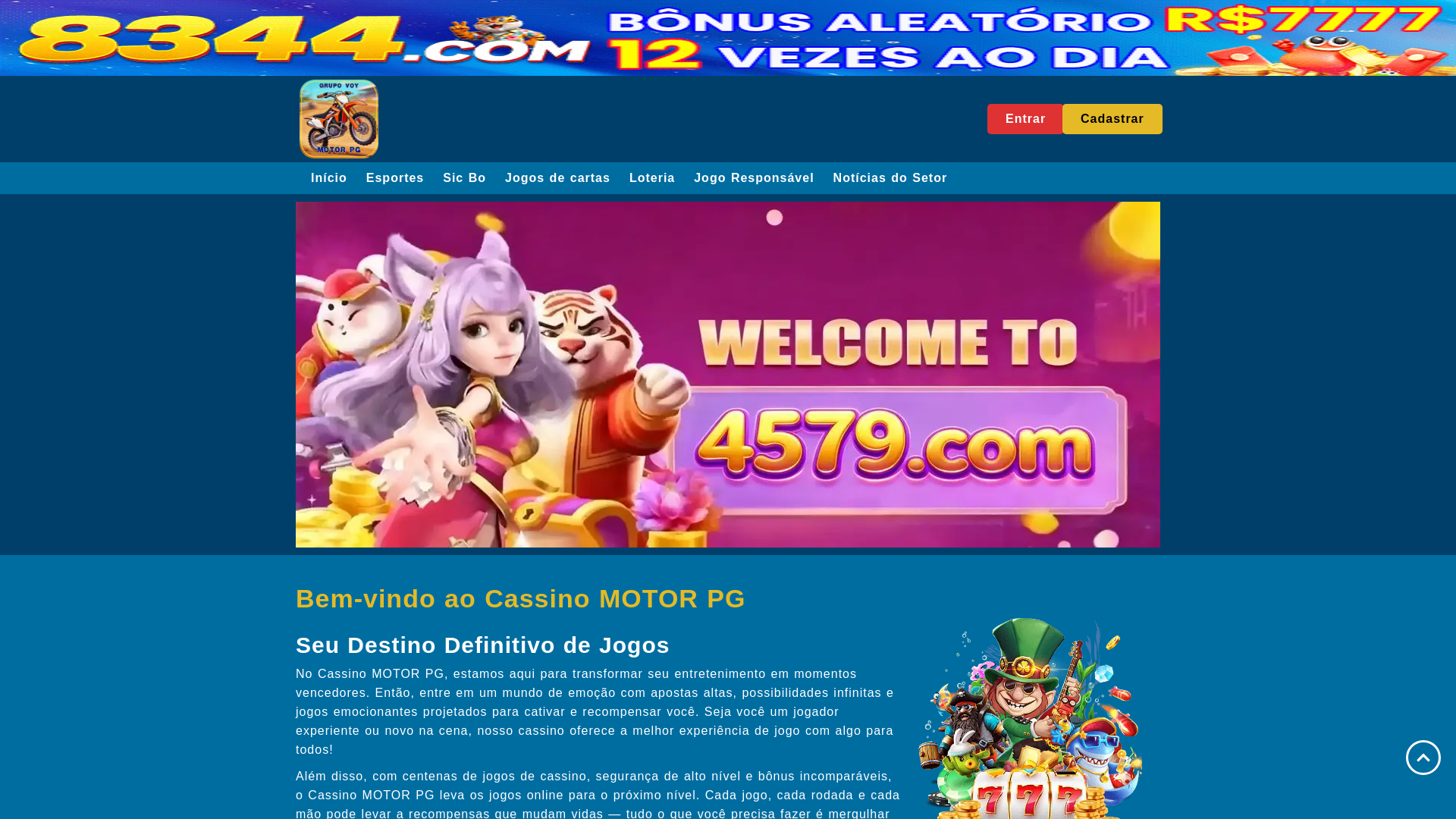 website screenshot of https://motorpgbet.com