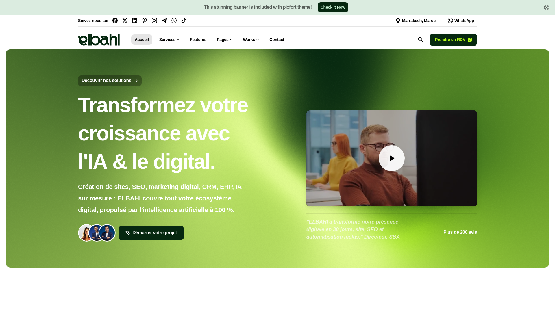 website screenshot of https://elbahi.ma/