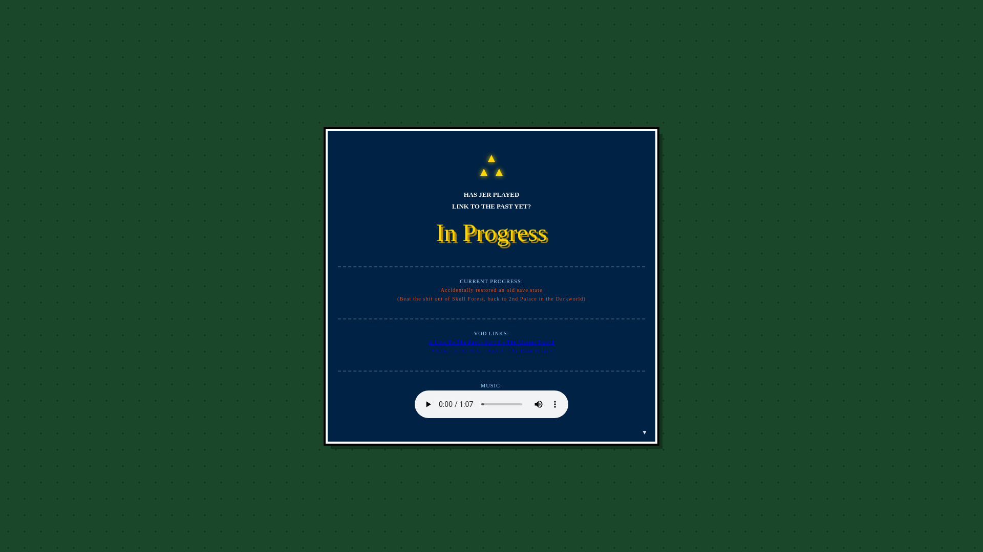 website screenshot of https://hasjerplayedlinktothepastyet.com/