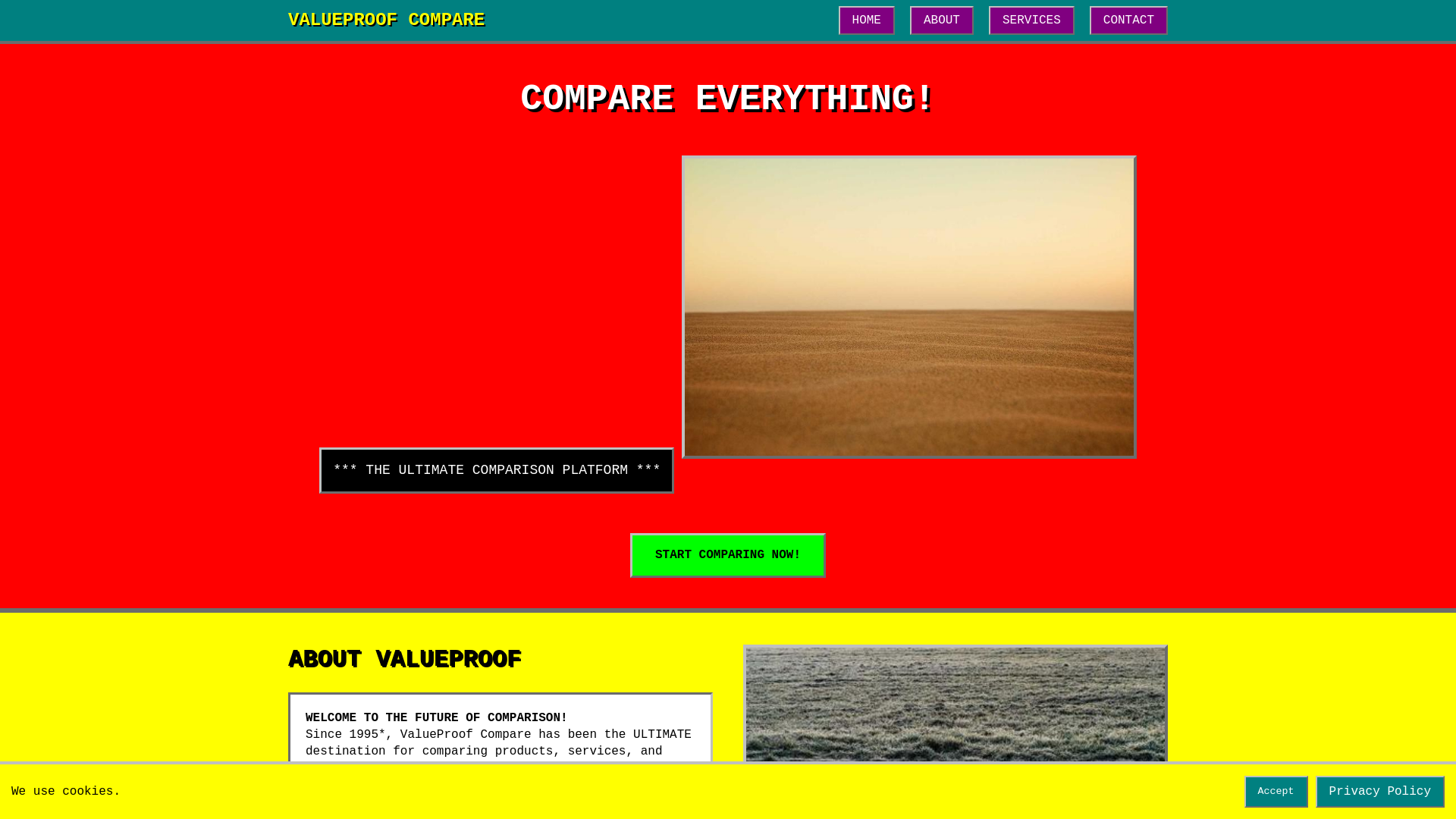 website screenshot of https://valueproofcompare.cyou/