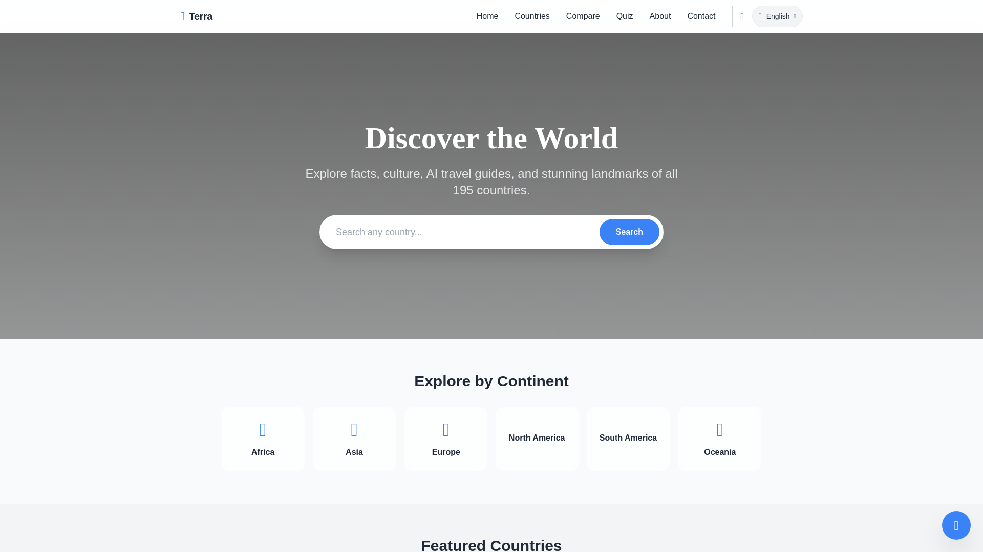 website screenshot of https://terraexplore.xyz/