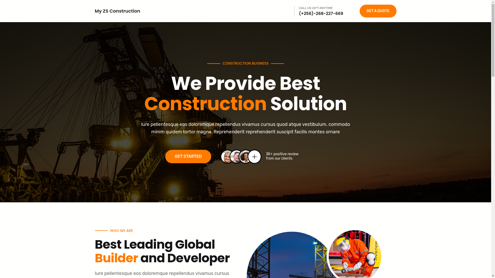 website screenshot of https://myzsconstruction.com/