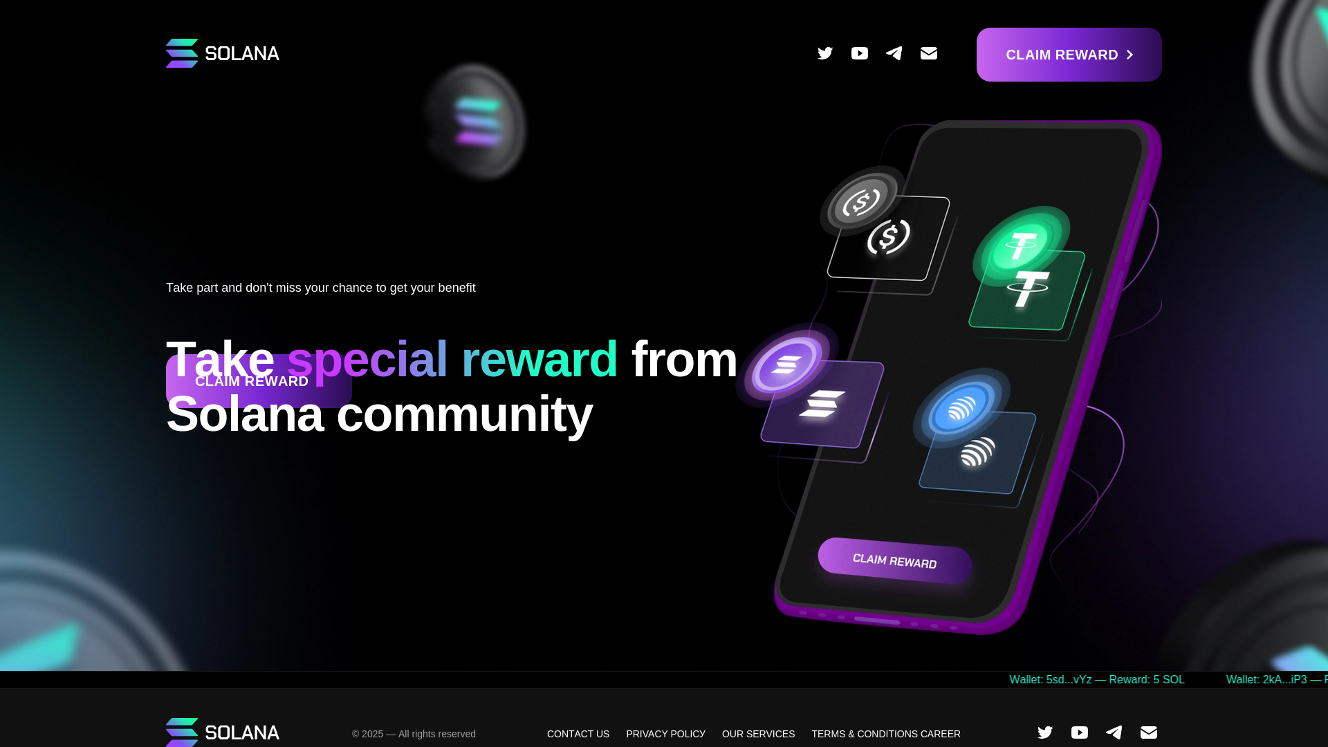 website screenshot of https://sol.cryptodrop.xyz