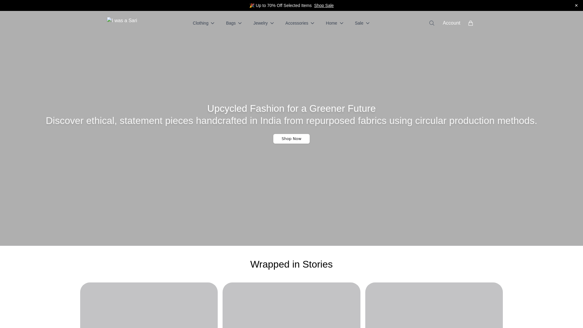 website screenshot of https://iwasasarishopstore.shop/