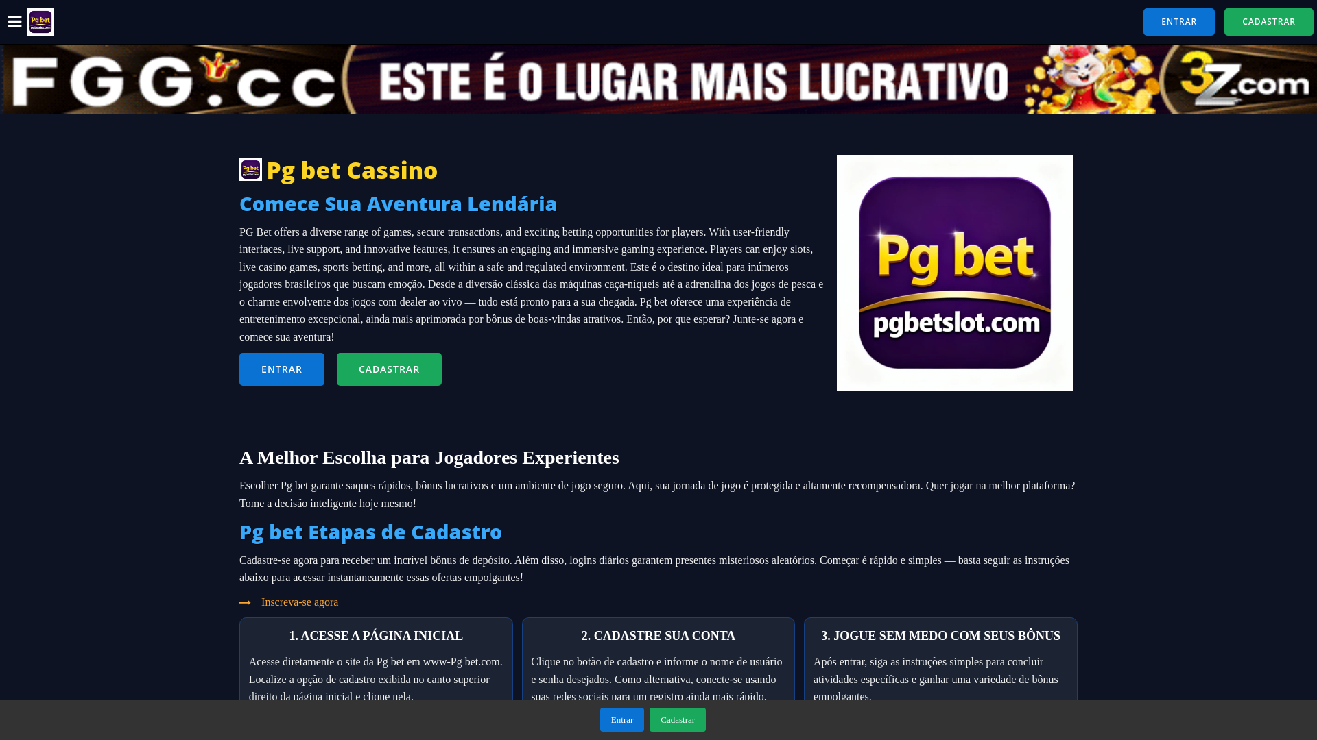 website screenshot of https://pgbetsslot.com