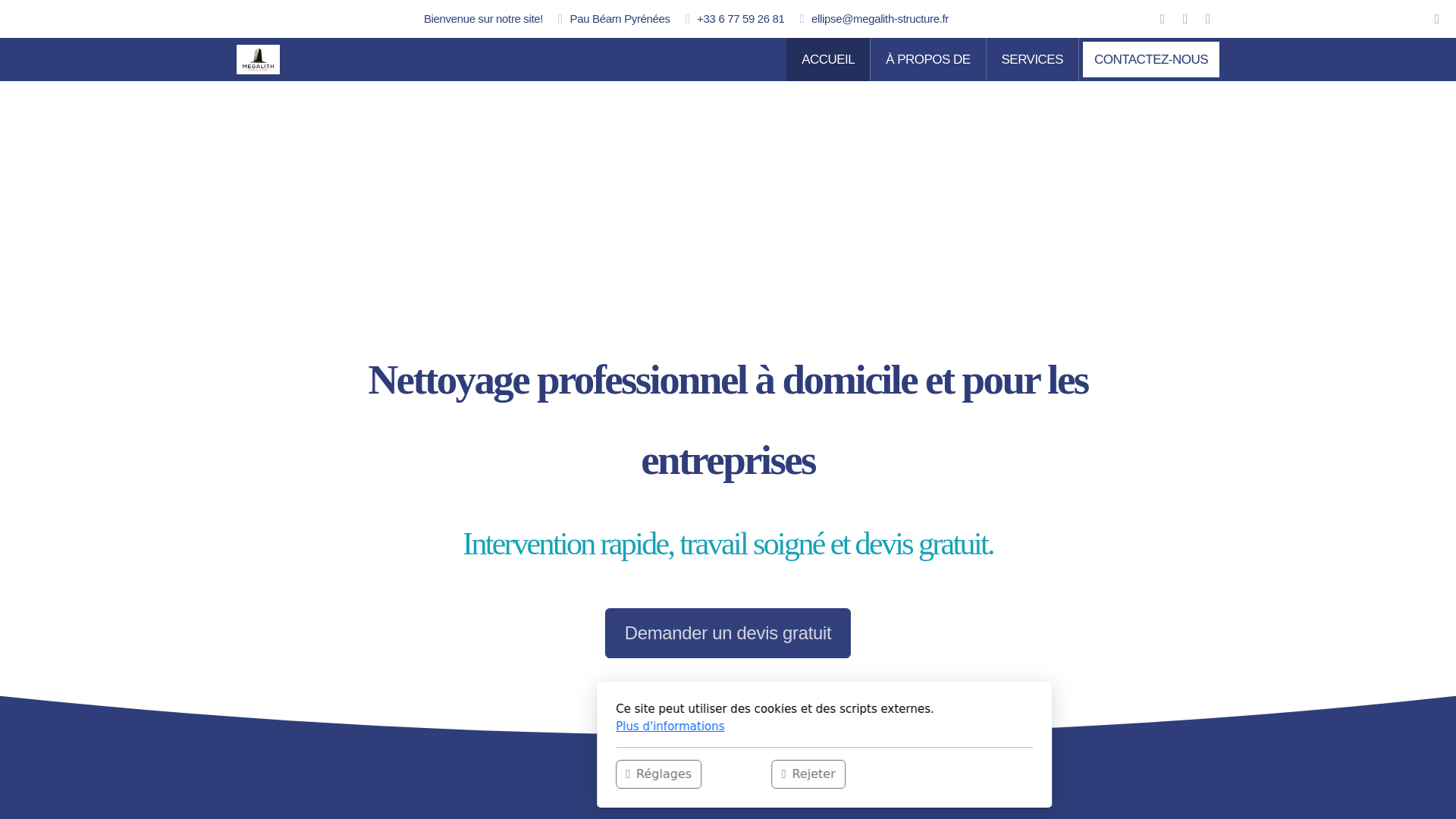 website screenshot of https://megalith-structure.fr