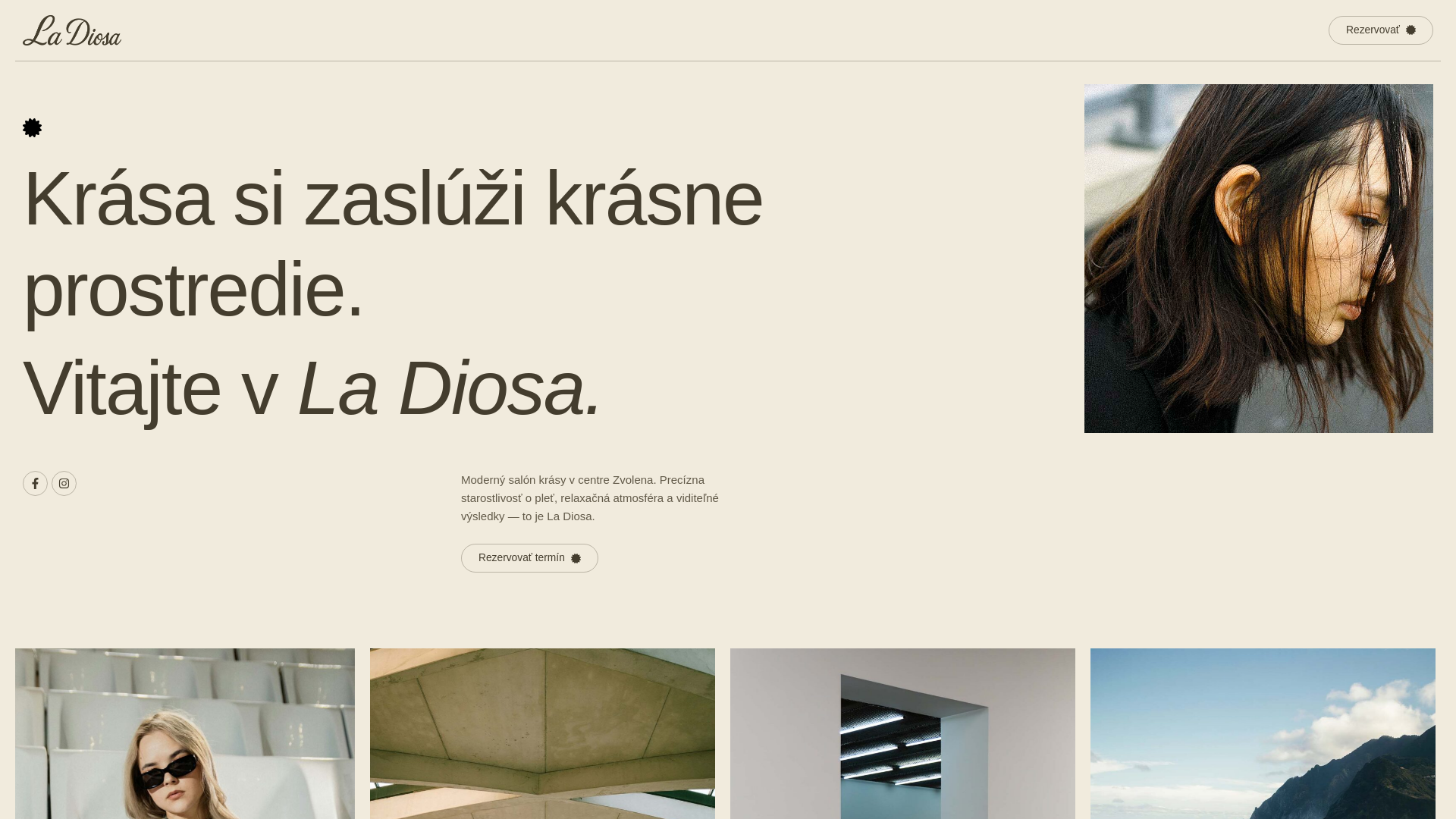 website screenshot of https://la-diosa.sk/