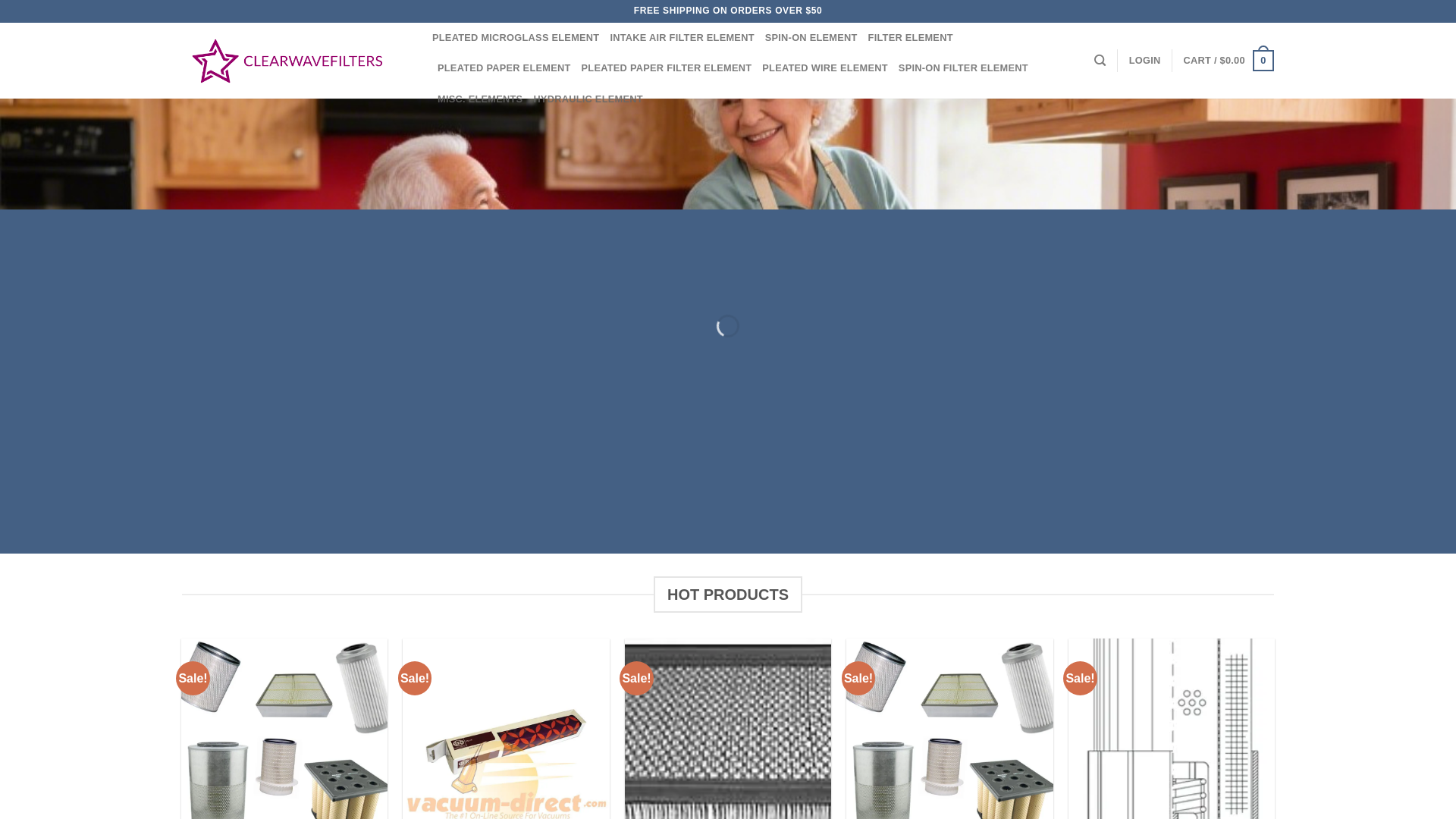 website screenshot of https://www.clearwavefilters.com/