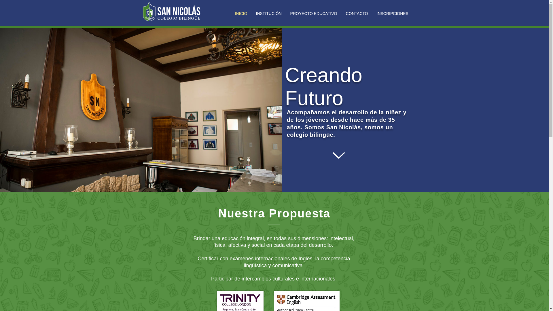 website screenshot of https://colegiosannicolas.website/