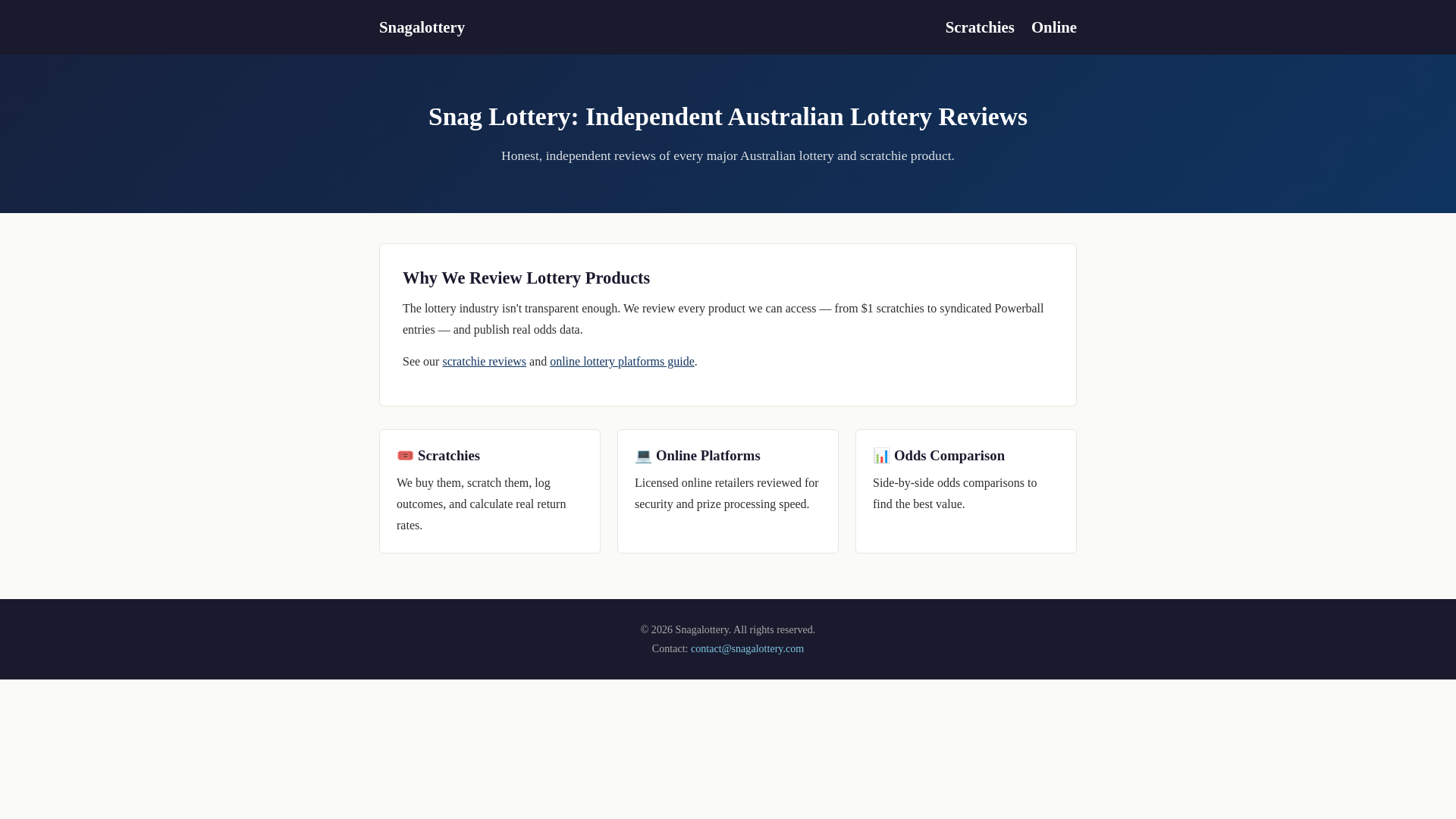 website screenshot of https://snagalottery.pages.dev/