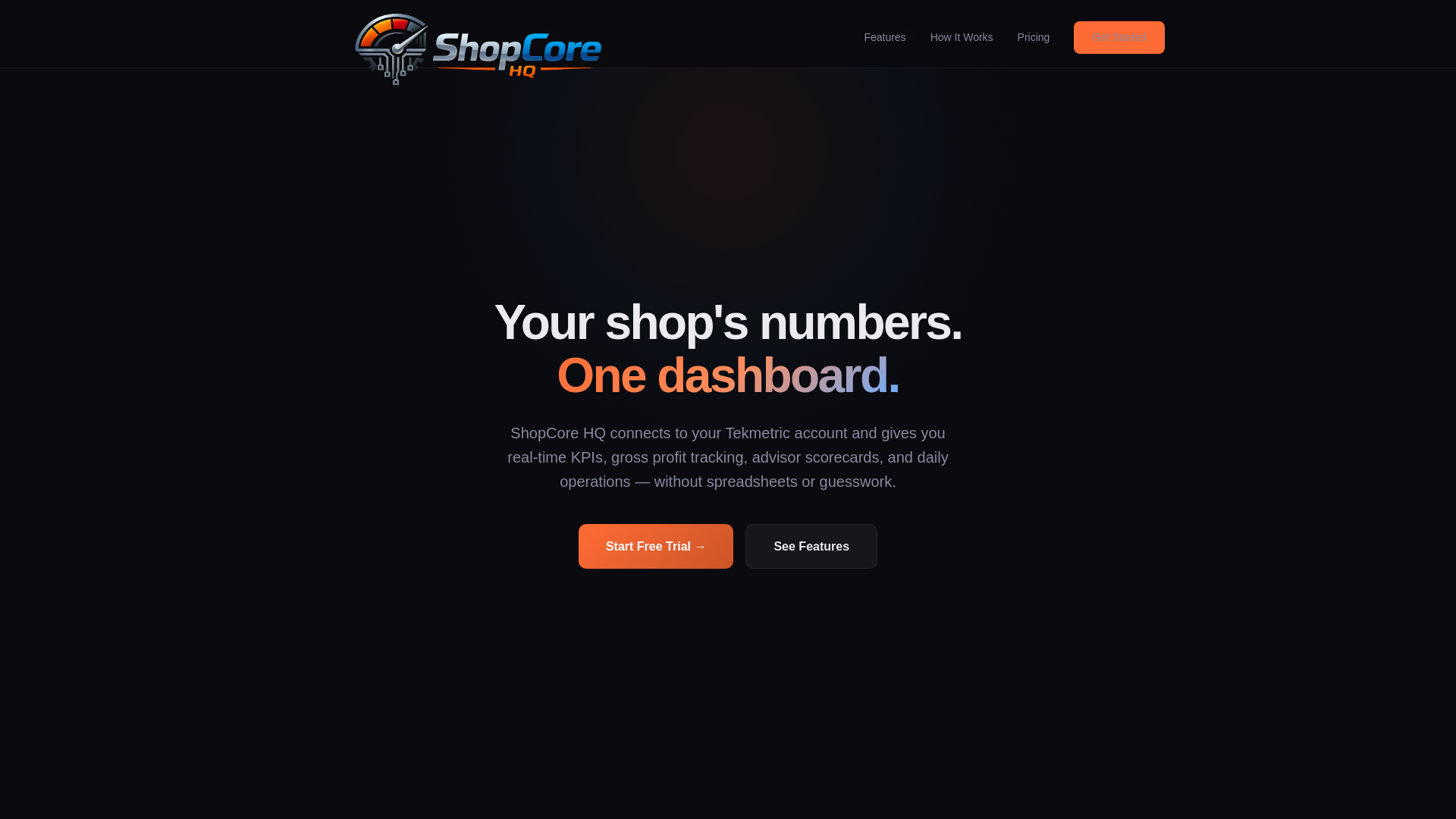 website screenshot of https://shopcorehq.com/