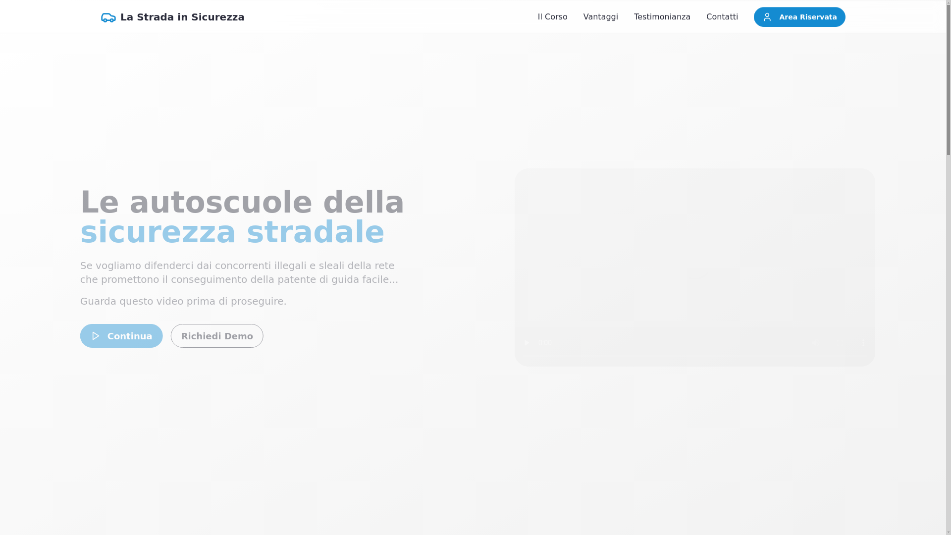 website screenshot of https://lastradainsicurezza.it/