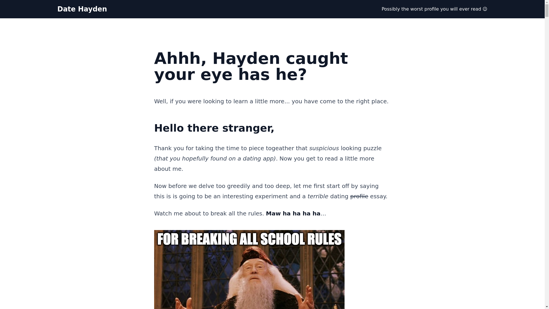 website screenshot of https://datehayden-com.pages.dev/