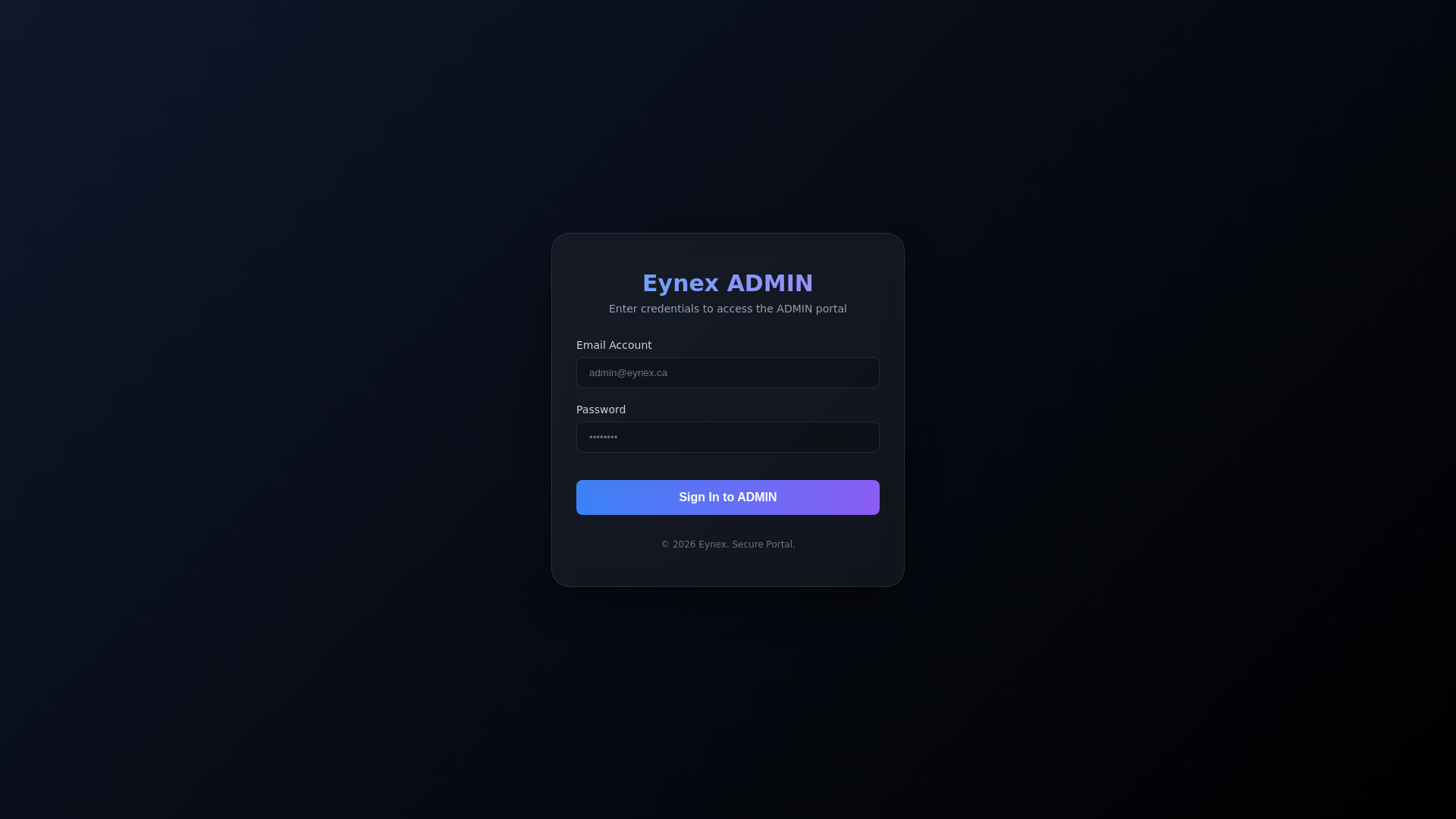 website screenshot of https://admin-eynex-ca.pages.dev/