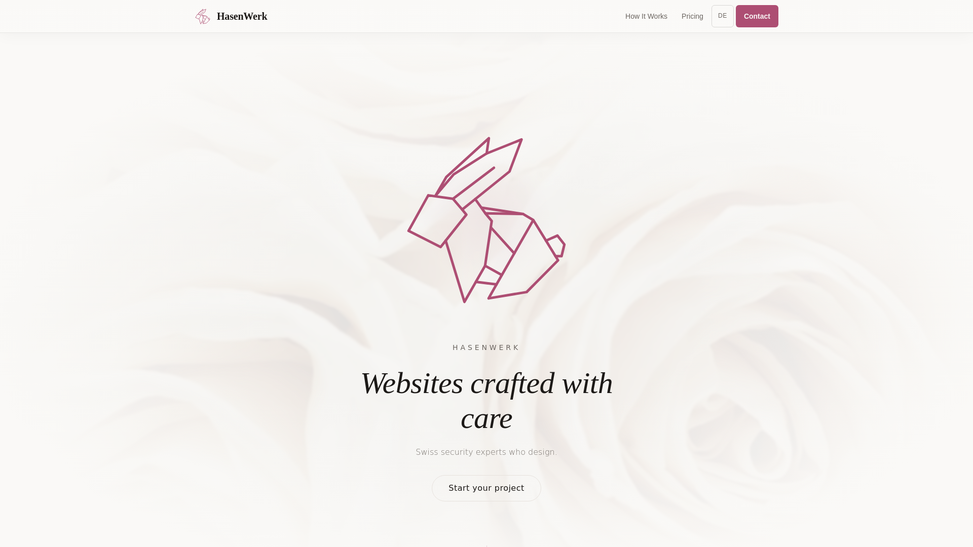 website screenshot of https://hasenwerk.ch/