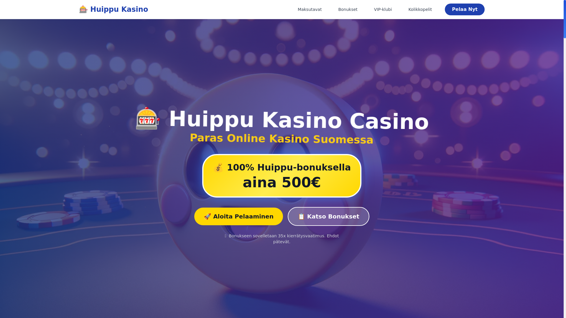website screenshot of https://huippukasino-net.pages.dev/
