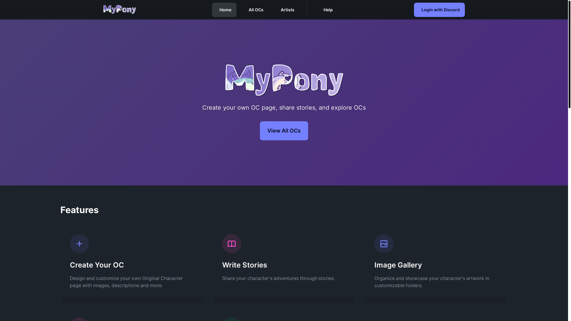website screenshot of https://mypony.info/