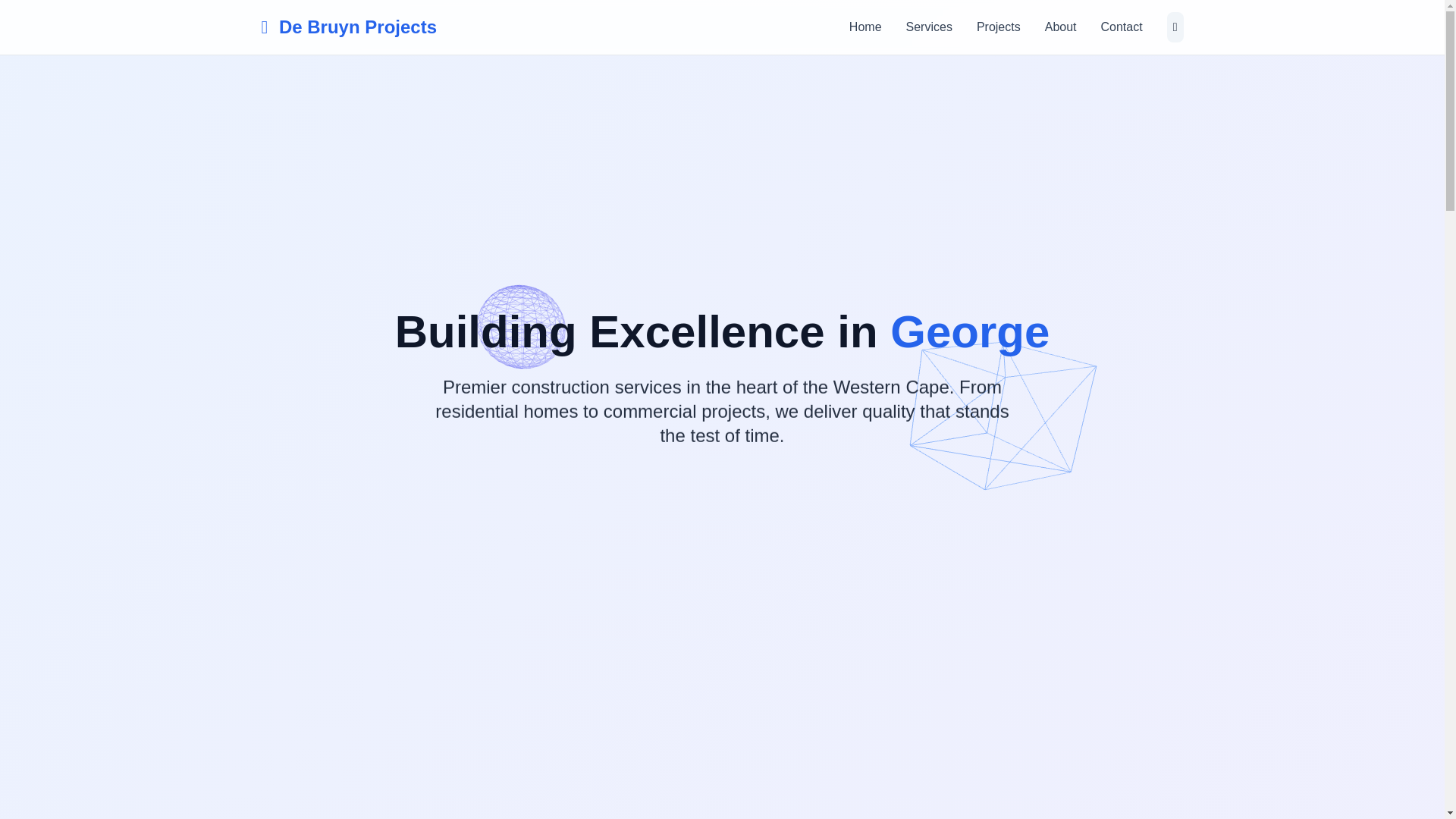 website screenshot of https://debruyn-projects.co.za/