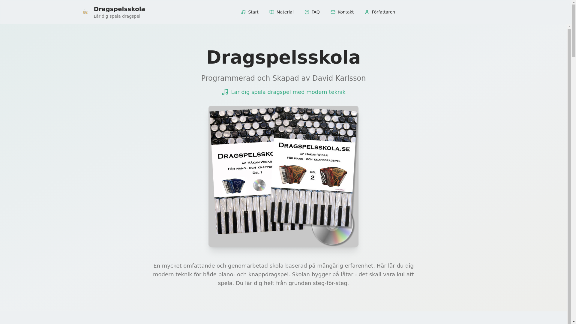 website screenshot of https://dragspelsskola-oneclick.pages.dev/