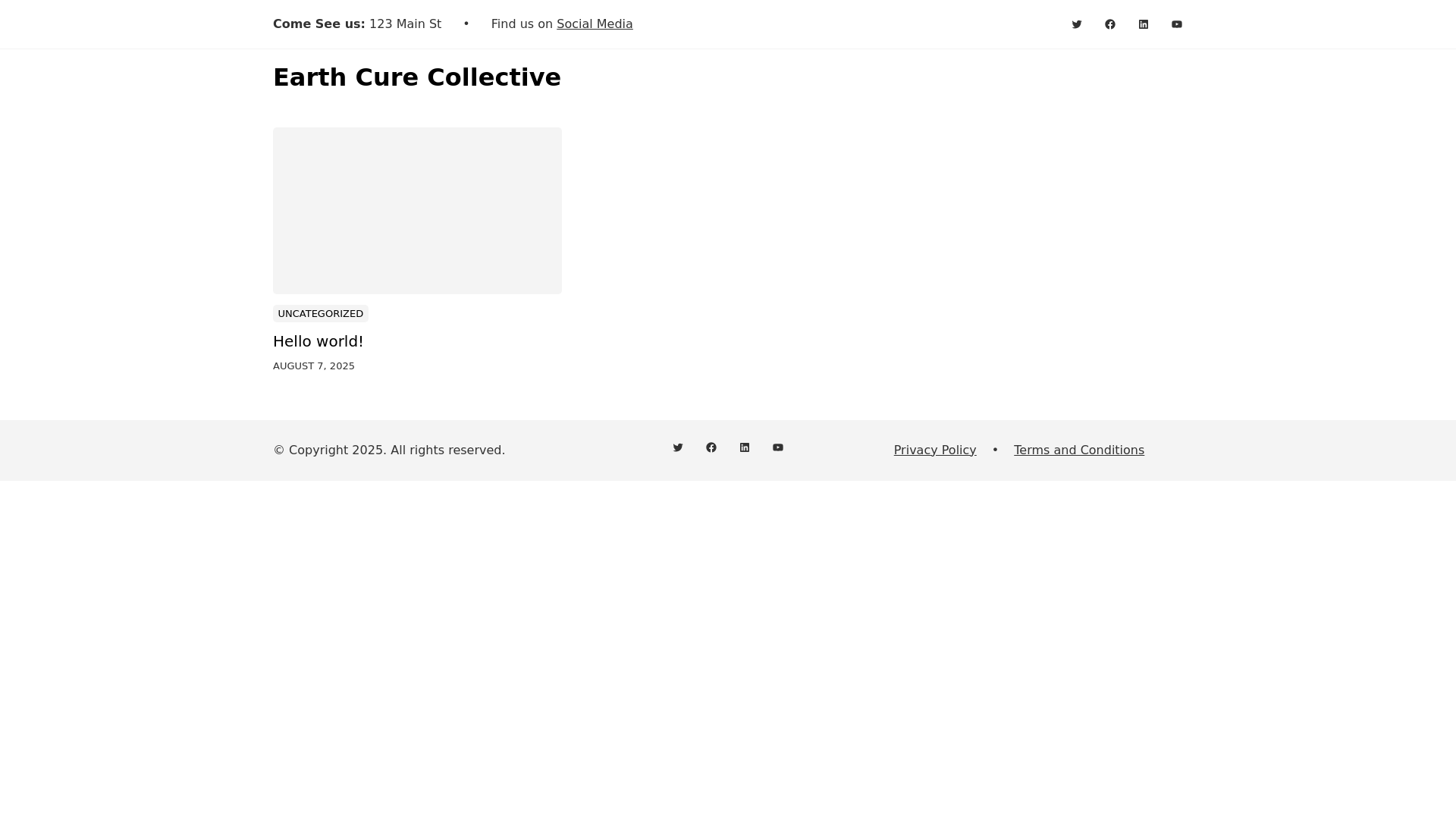 website screenshot of https://earthcureco.com/